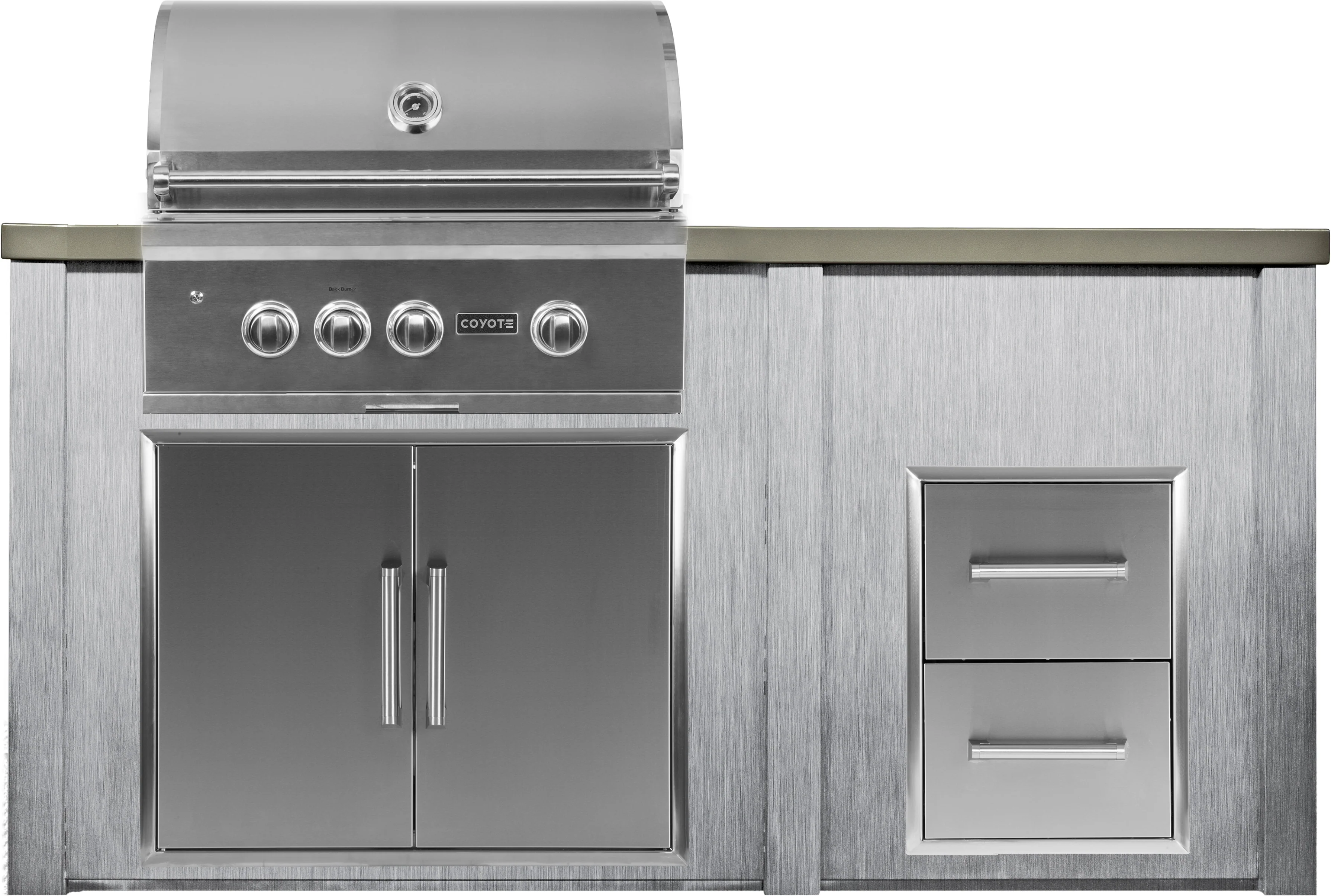 Haven Outdoor 72-Inch Outdoor Kitchen Island with 2 Drawer Cabinet Space - Image 3