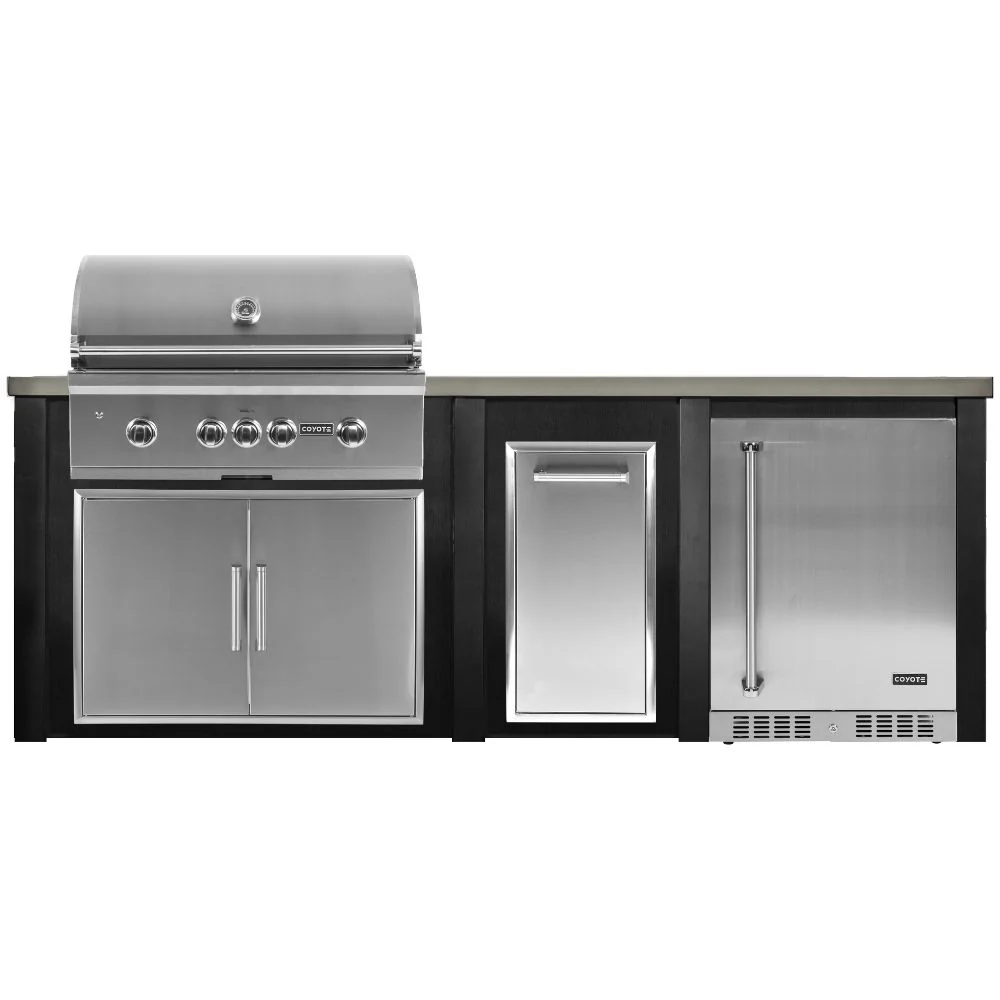 Haven Outdoor 96-Inch Outdoor Kitchen Island with Trash Center & 24-Inch Refrigerator space - Image 2