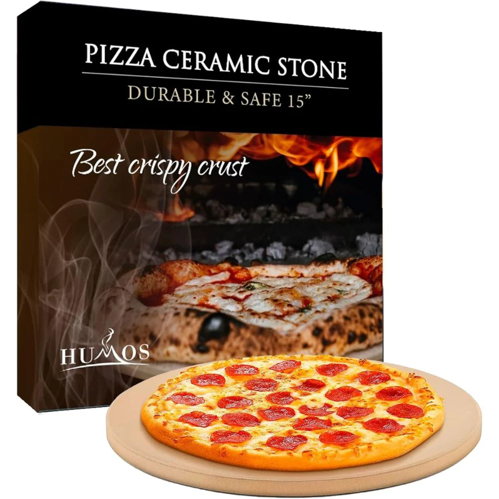 Humos 15-Inch Durable & Safe Round Pizza Ceramic Stone - Image 3