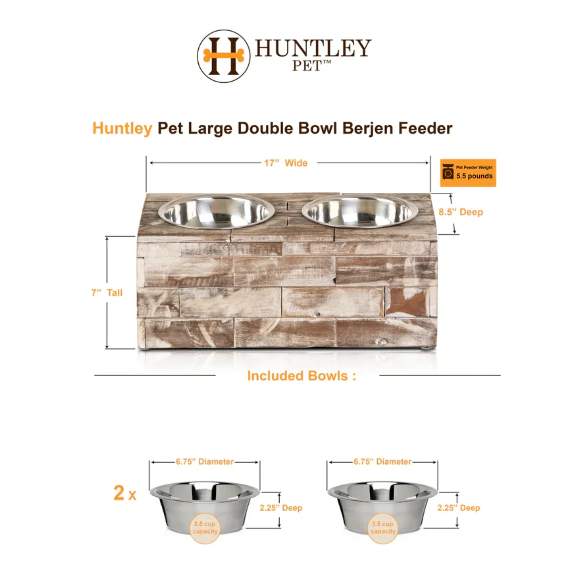 Huntley Pet Berjen Large Double Feeder - Image 7