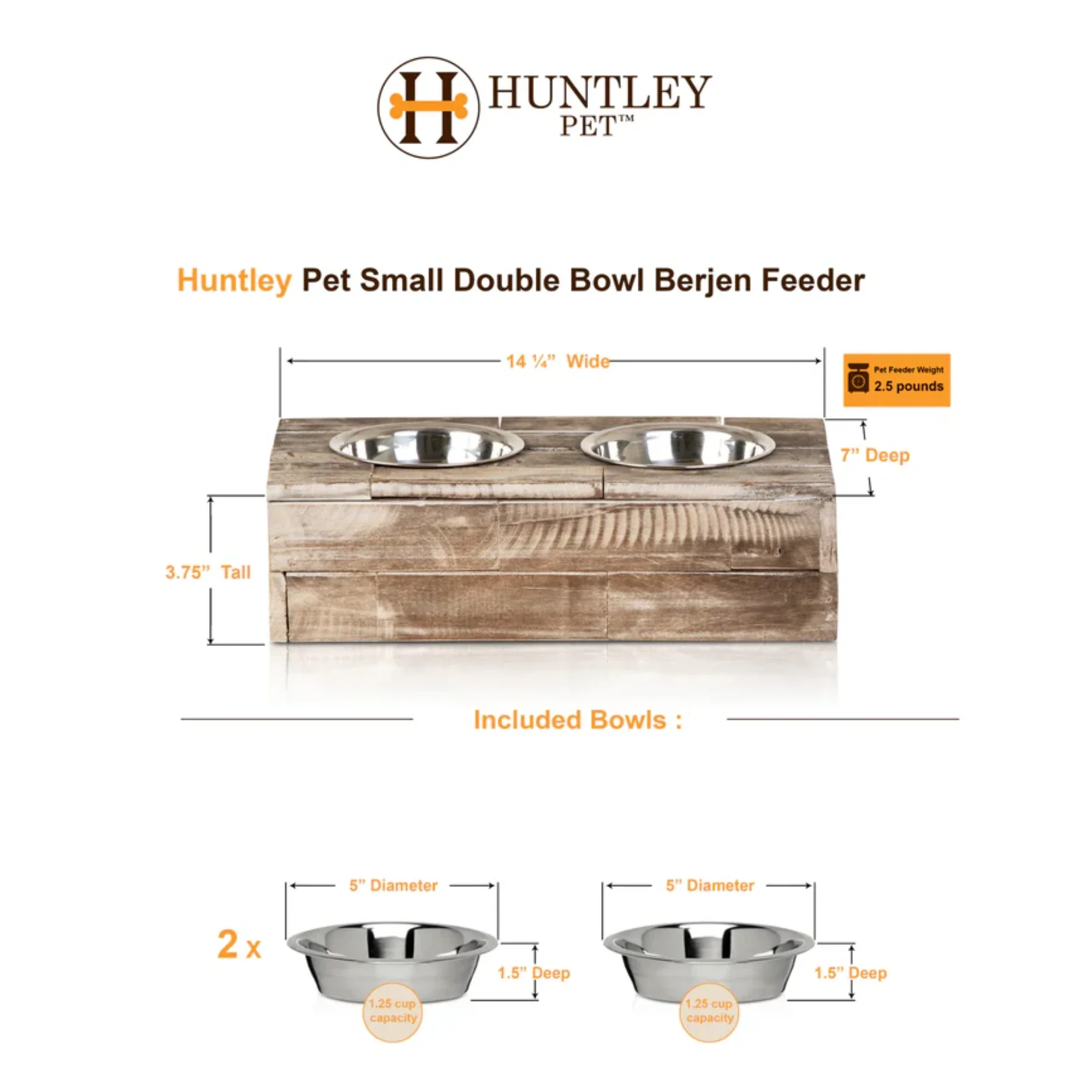 Huntley Pet Berjen Small Double Feeder - Image 8