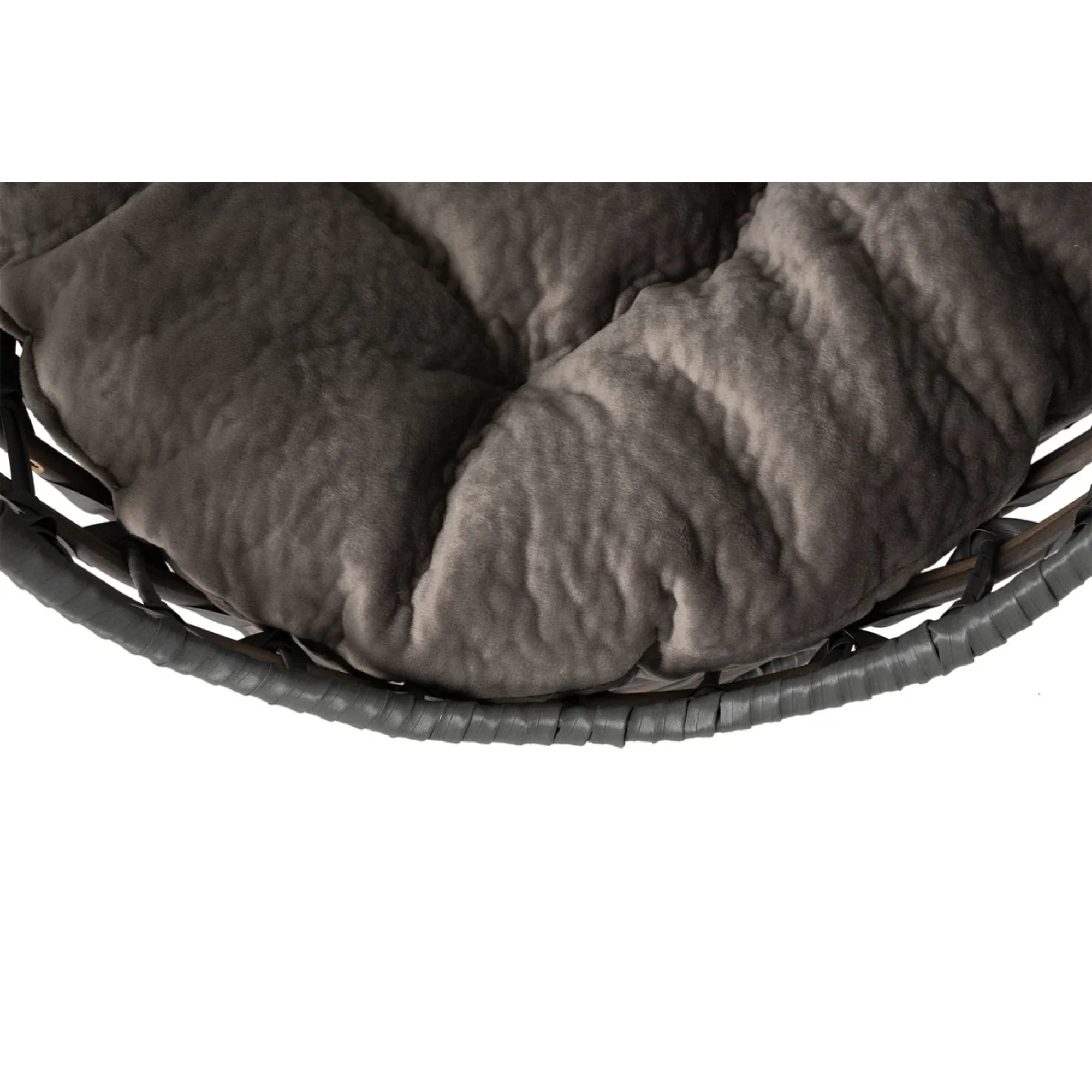 Huntley Pet Hemisphere Rattan Pet Bed, Grey - Image 5