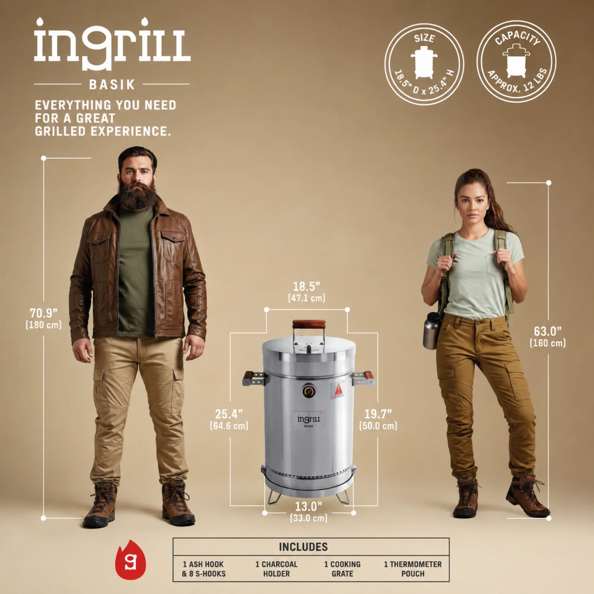 Ingrill BBQ Barrel Smoker Small Basik - Image 3