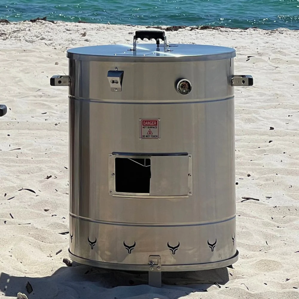 J Barrel Smoker Bisonte Large Charcoal Smoker Barrel - Image 6