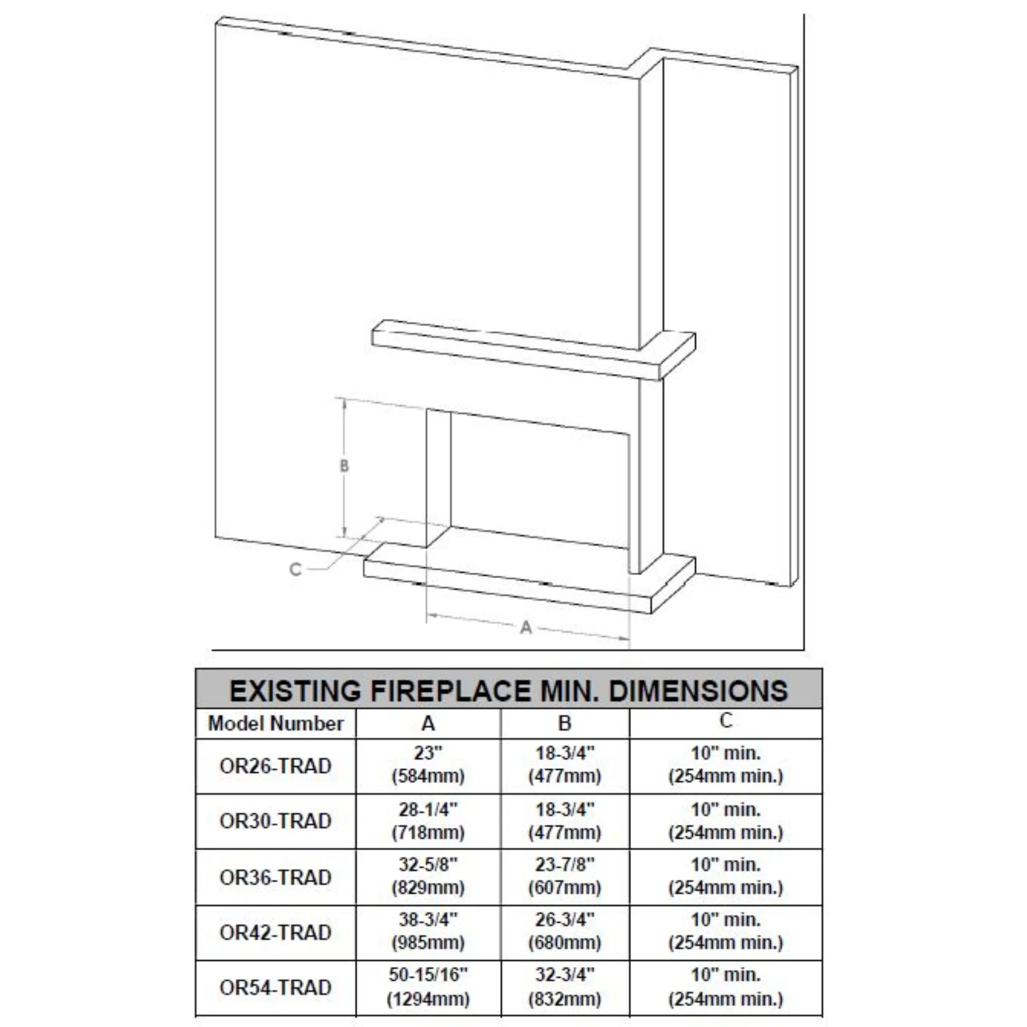Modern Flames 54 Inch Orion Traditional Virtual Electric Fireplace - Image 4
