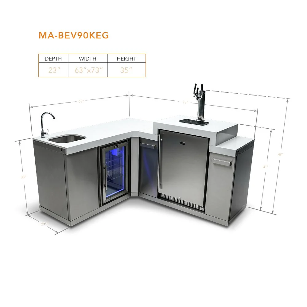 Mont Alpi MA-BEV90KEG Beverage Center with 90-Degree Corner & Kegerator - Image 3
