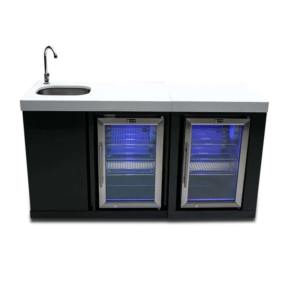Mont Alpi MA-BEVBSSFC Black Stainless Steel Module with Beverage Center & Fridge Cabinet - Image 2
