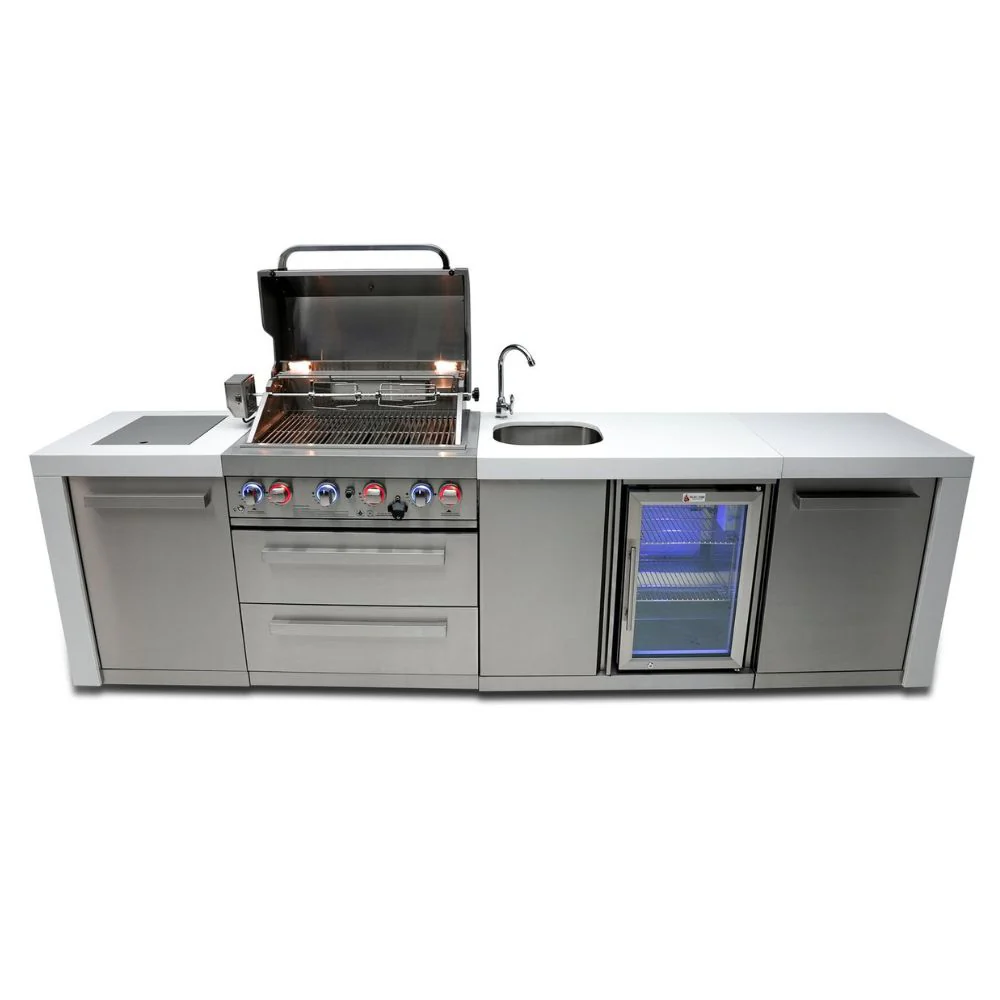 Mont Alpi MAi400-DBEV Propane 4-Burner Deluxe Island with Beverage Center - Image 3