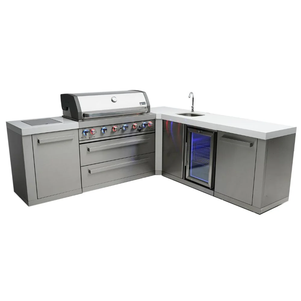 Mont Alpi MAi805-90BEV 6-Burner Island With 90-Degree Corner & Beverage Center - Image 2