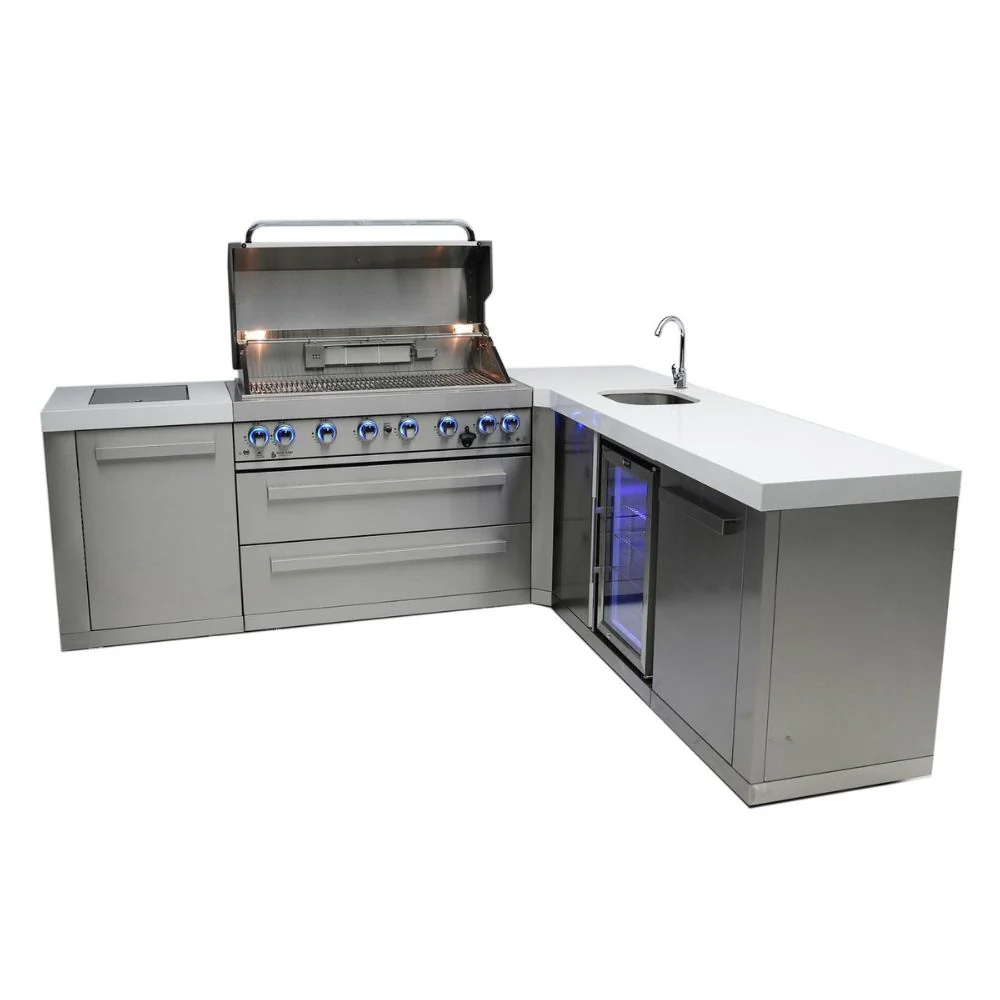 Mont Alpi MAi805-90BEV 6-Burner Island With 90-Degree Corner & Beverage Center - Image 3