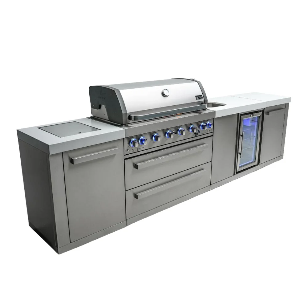 Mont Alpi MAi805-BEV Propane 6-Burner Island with Beverage Center