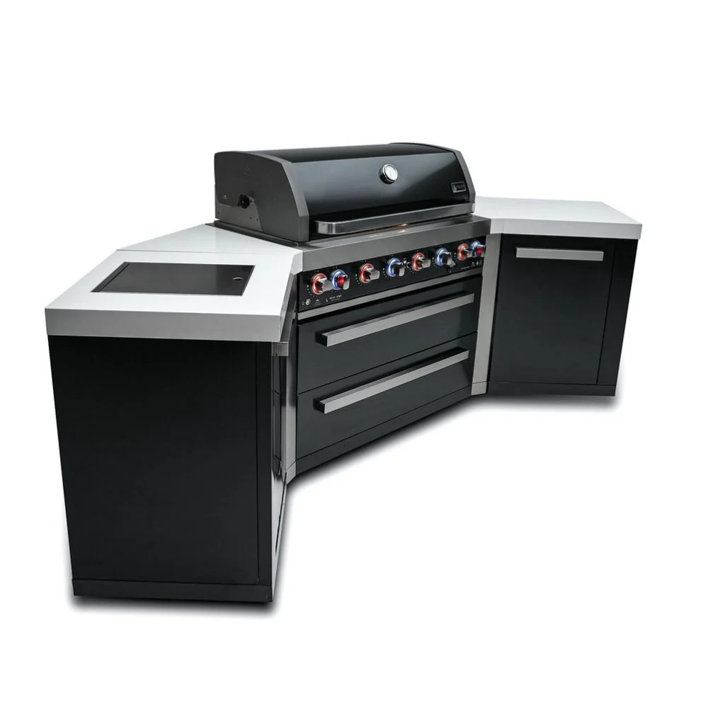Mont Alpi MAi805-BSS45 Black, Propane 6-Burner Island with 45-Degree Corner - Image 3
