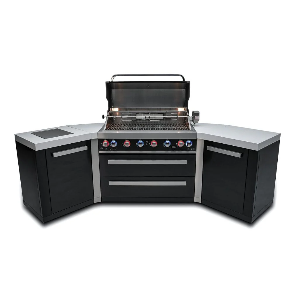 Mont Alpi MAi805-BSS45 Black, Propane 6-Burner Island with 45-Degree Corner - Image 4