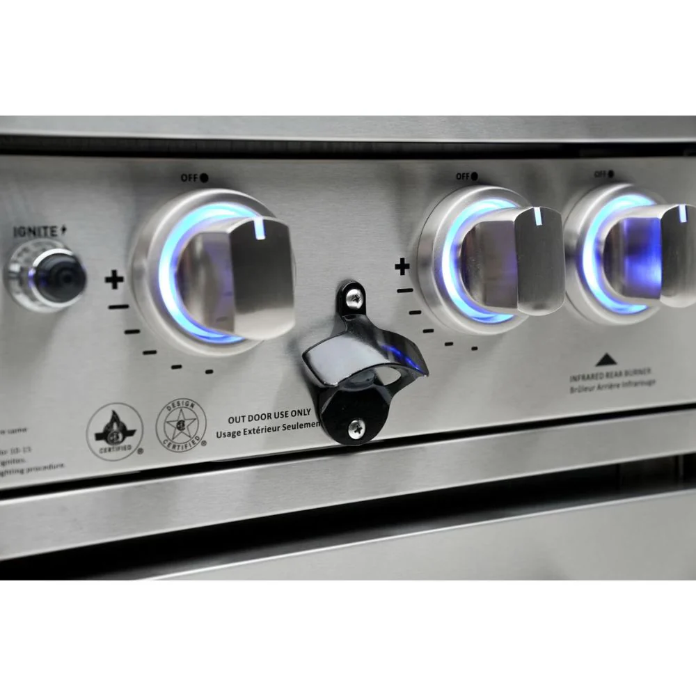 Mont Alpi MAi805-DKEGBEV Propane 6-Burner Deluxe Island with Kegerator & Beverage Center - Image 6