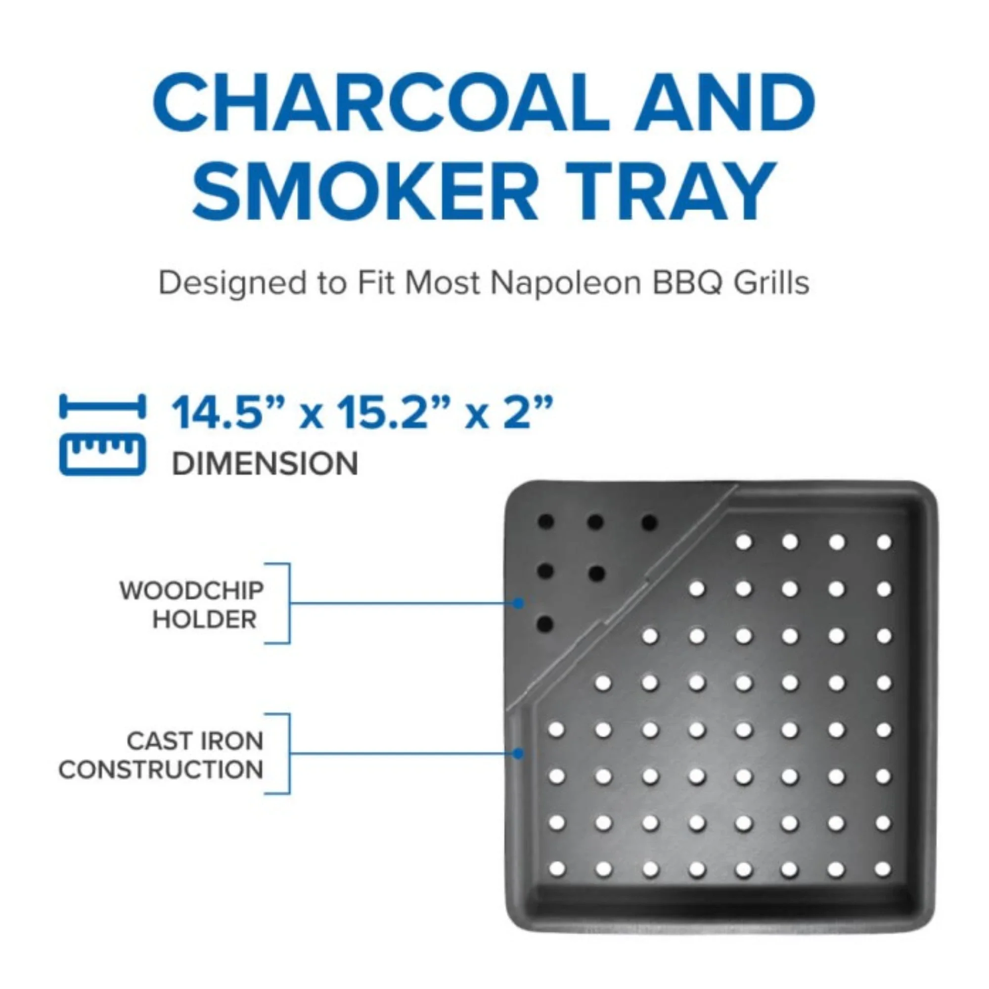 Napoleon 67732 Cast Iron Charcoal and Smoker Tray - Image 3
