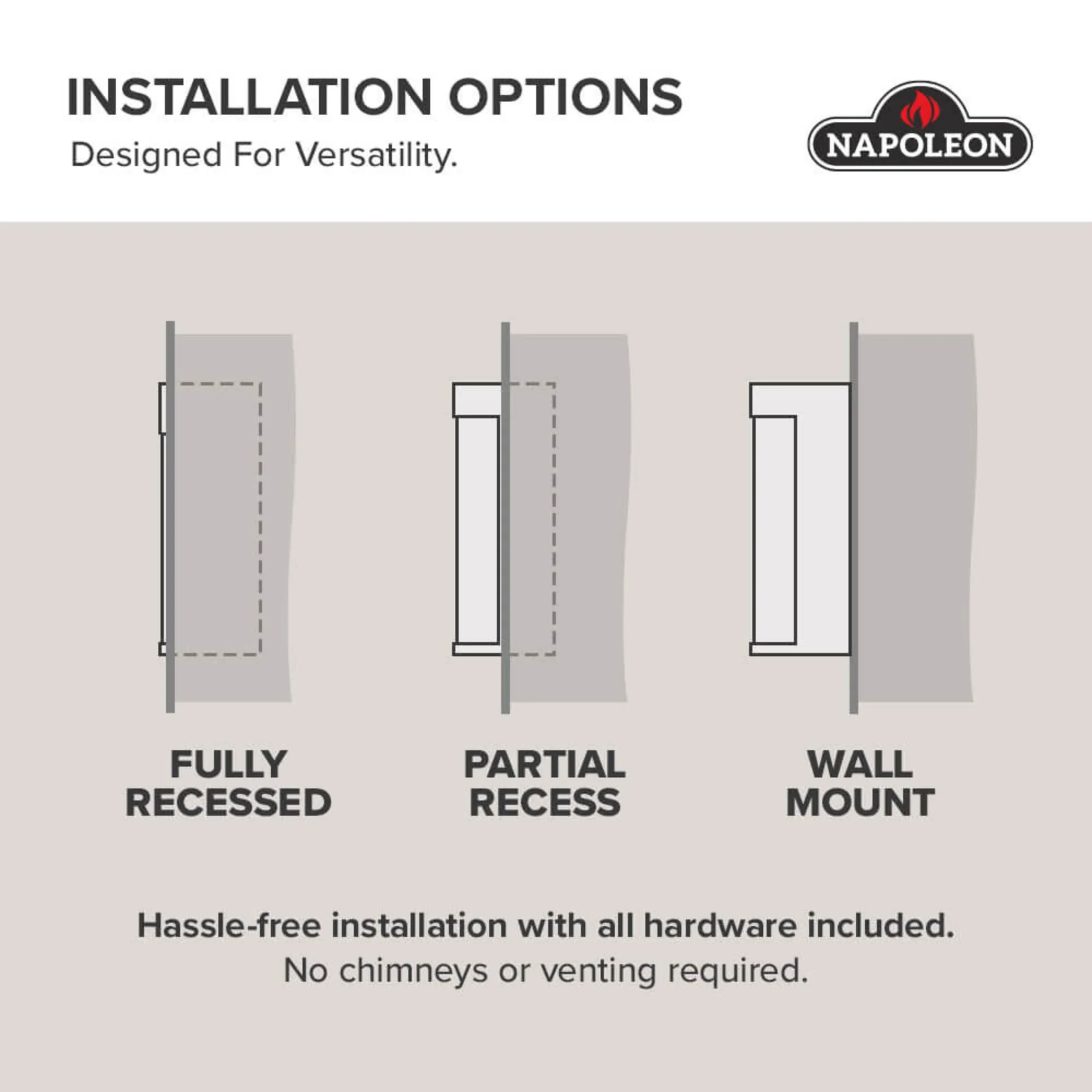 Napoleon Astound 62 FlexMount Electric Fireplace - Image 4
