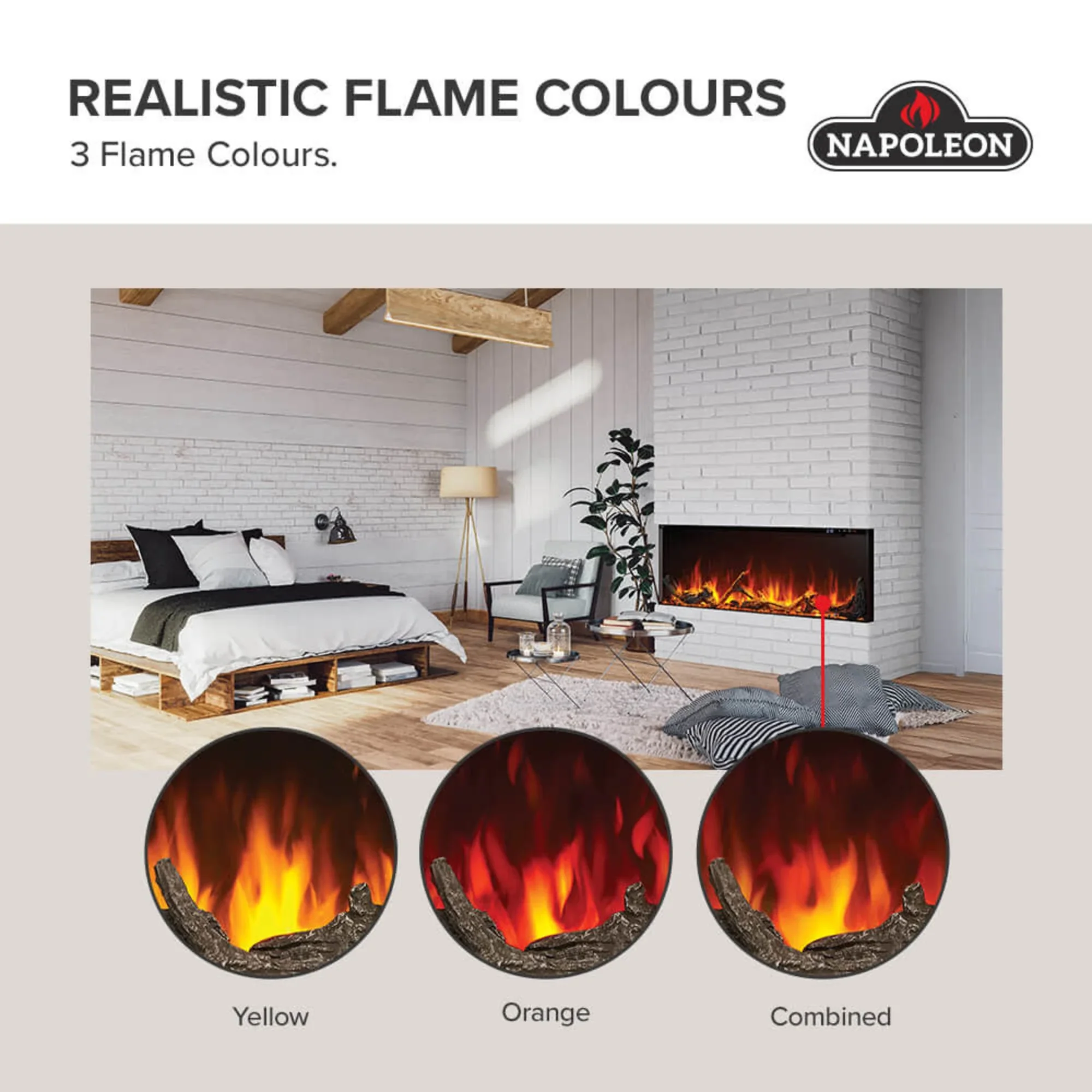 Napoleon Astound 74 FlexMount Electric Fireplace - Image 8