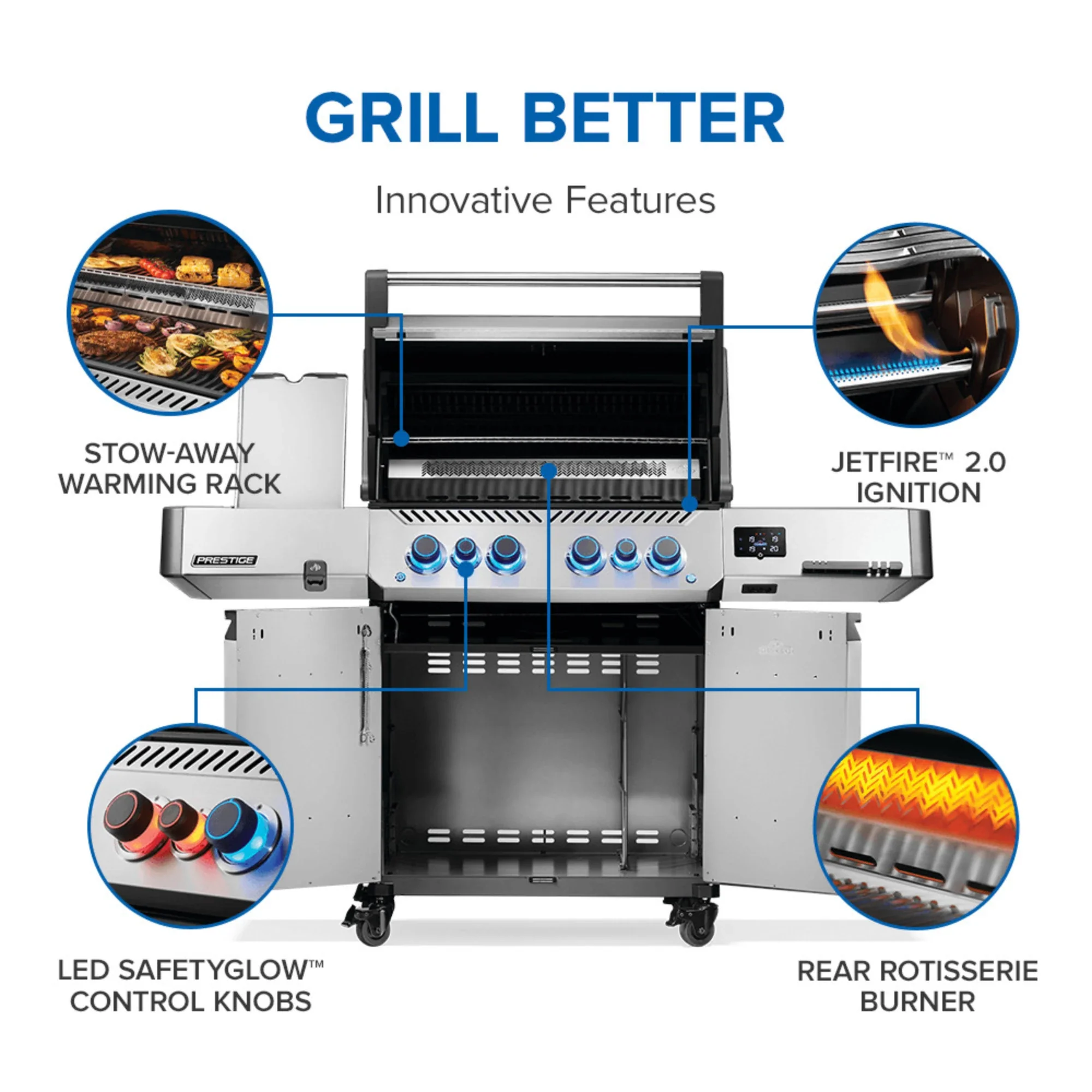 Napoleon New Prestige® 500 Connected RSIB Freestanding Gas Grill w/ Infrared Side and Rear Burner - Image 5