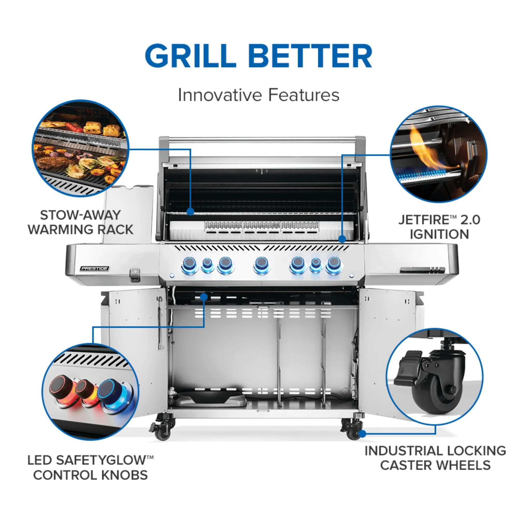 Napoleon New Prestige® 665 RSIB Freestanding Gas Grill w/ Infrared Side and Rear Burner - Image 4