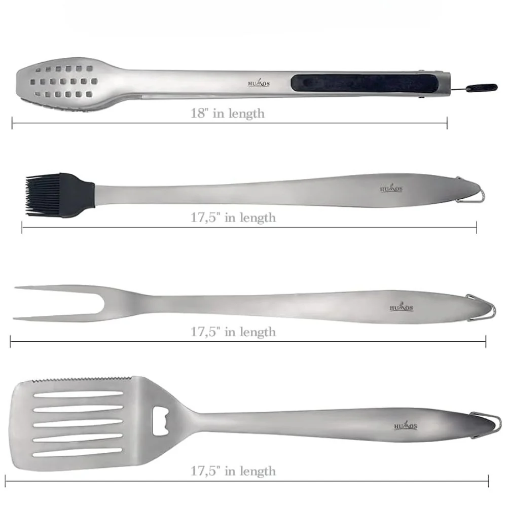 Humos Premium BBQ Tool Set 4 Pcs Stainless Steel - Image 3