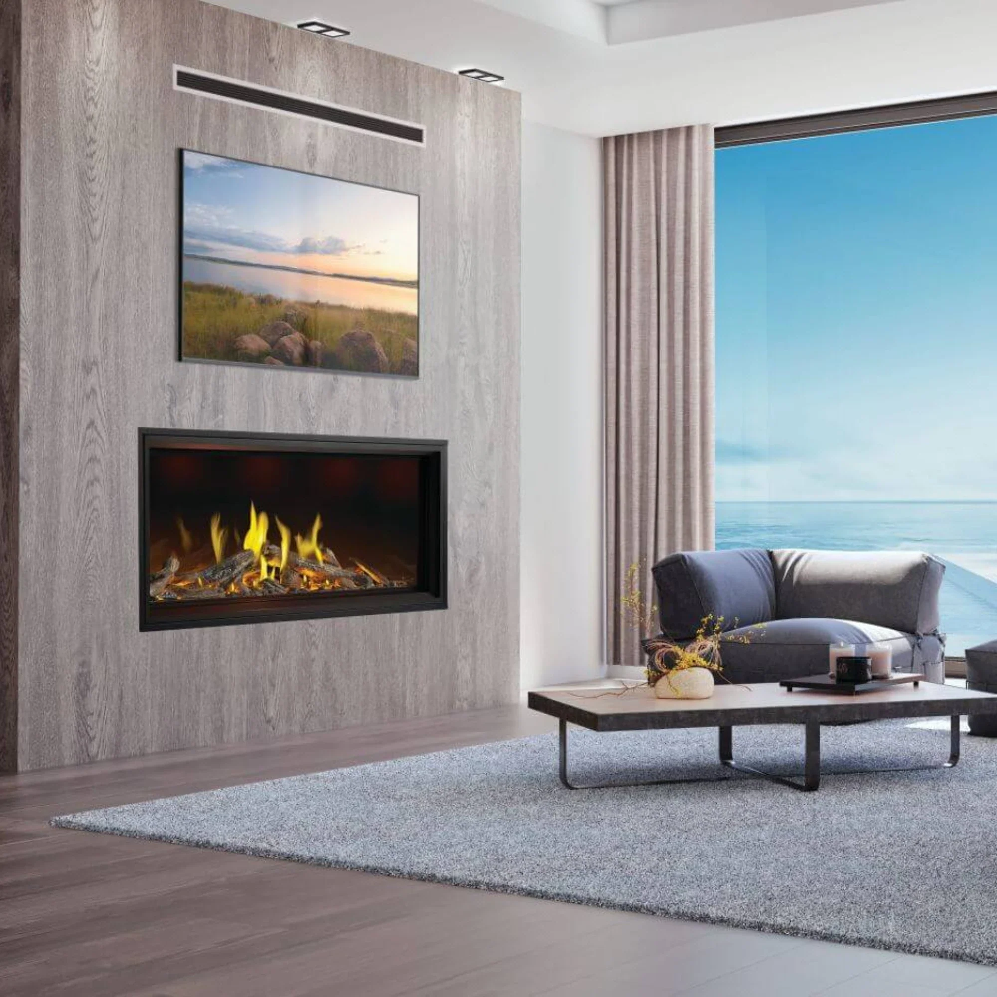 Napoleon Tall Vector™ 62 Direct Vent Natural Gas Fireplace w/ Luminous Logs - Electronic Ignition - Image 7