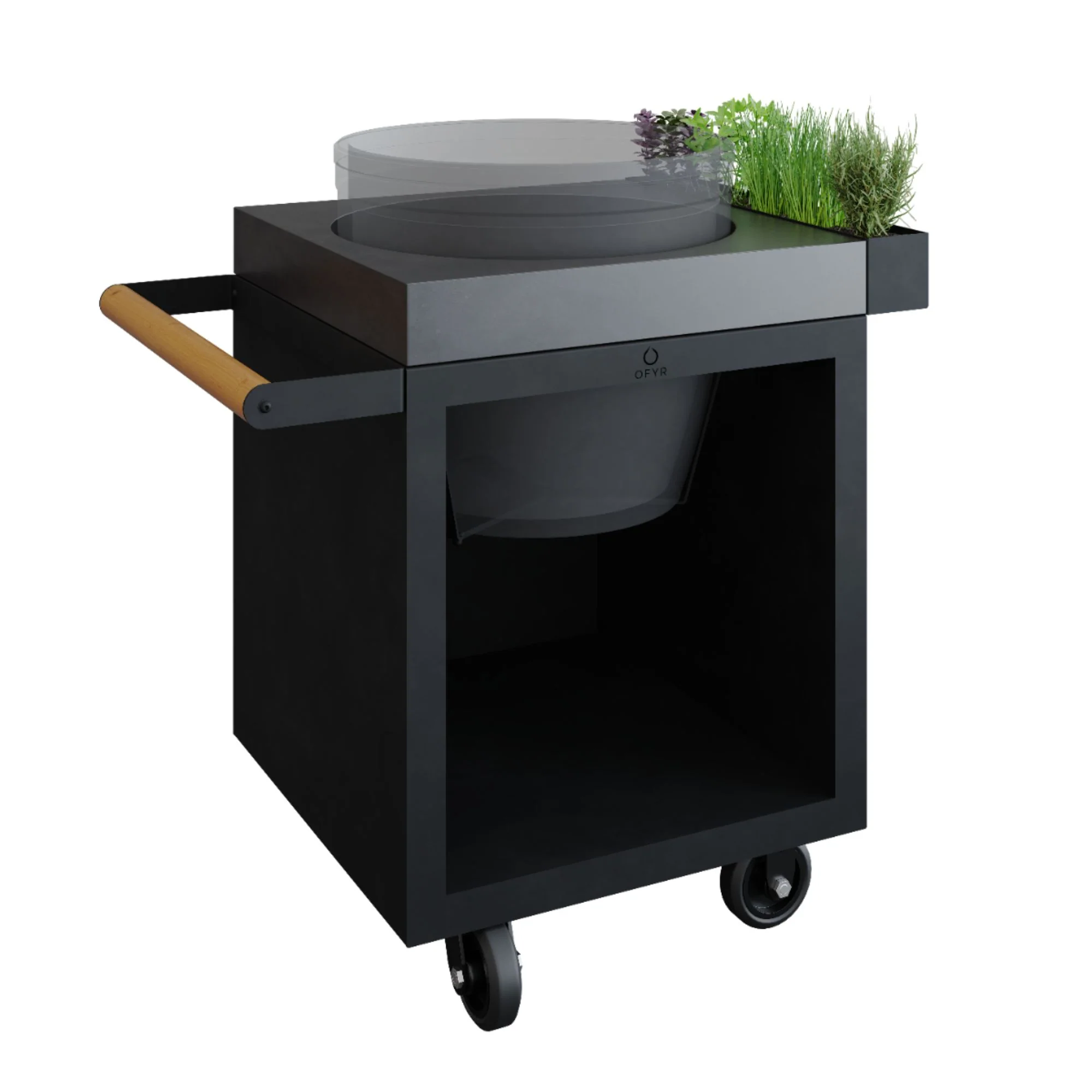 OFYR Black 65 PRO Kamado Table for The Bastard w/ Concrete Worktop B-Stock (Showroom Display)