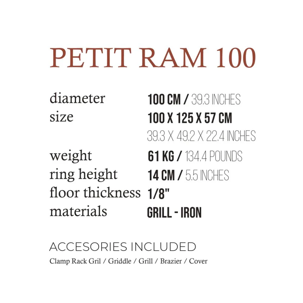 Fogues TX Petit Ram 100 Open Fire Argentine Wood and Charcoal Grill - Image 5