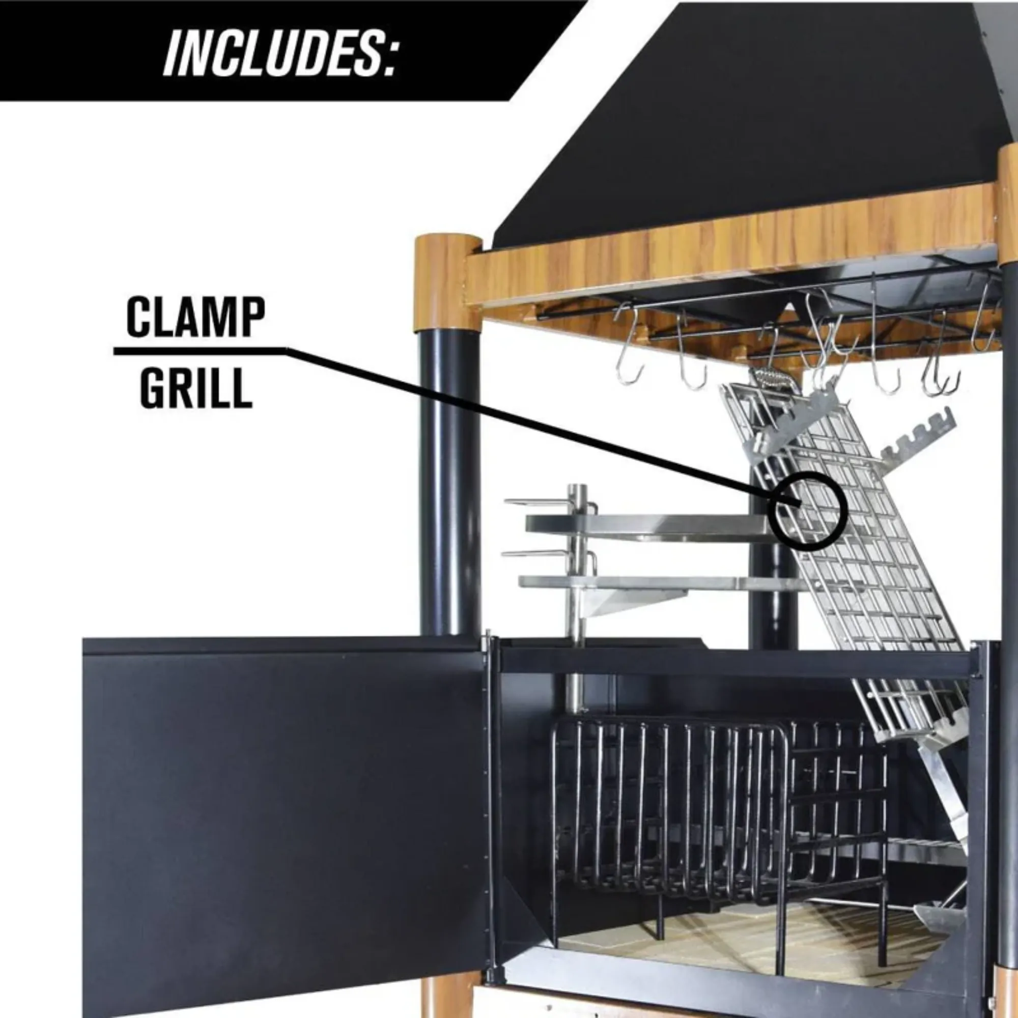 Tagwood BBQ02SI Premium Freestanding Santa Maria Argentine Grill - "The Beast" - Image 3