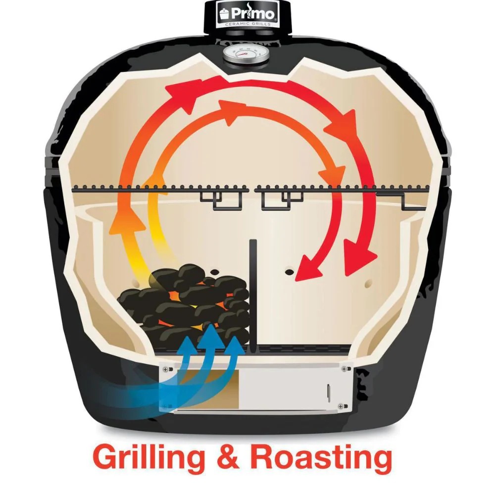 Primo PGCLGH Large Oval 300 Ceramic Kamado Charcoal Grill - Image 6