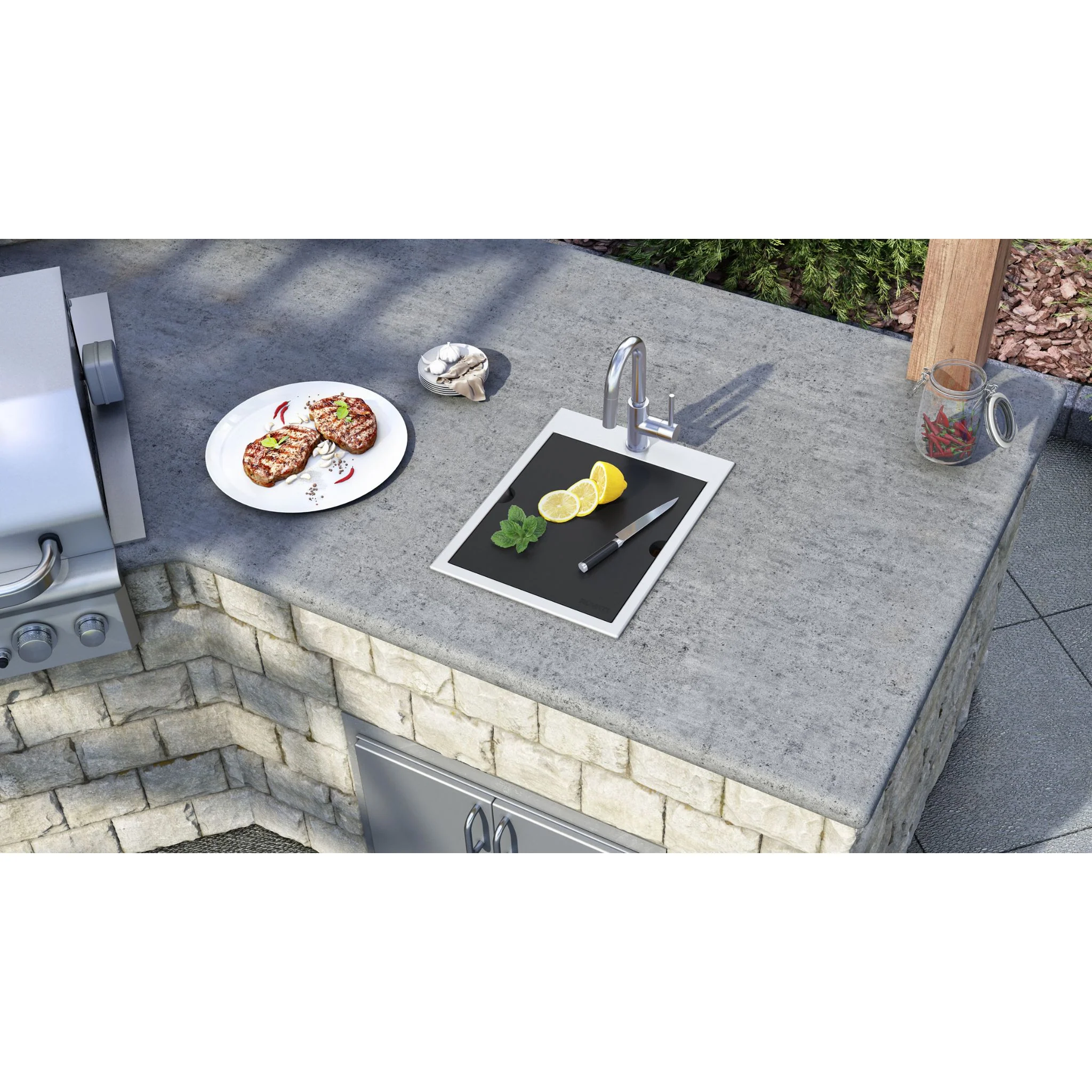 Ruvati Merino RVQ5210 15 x 20 inch Outdoor Sink Stainless Steel - Image 8