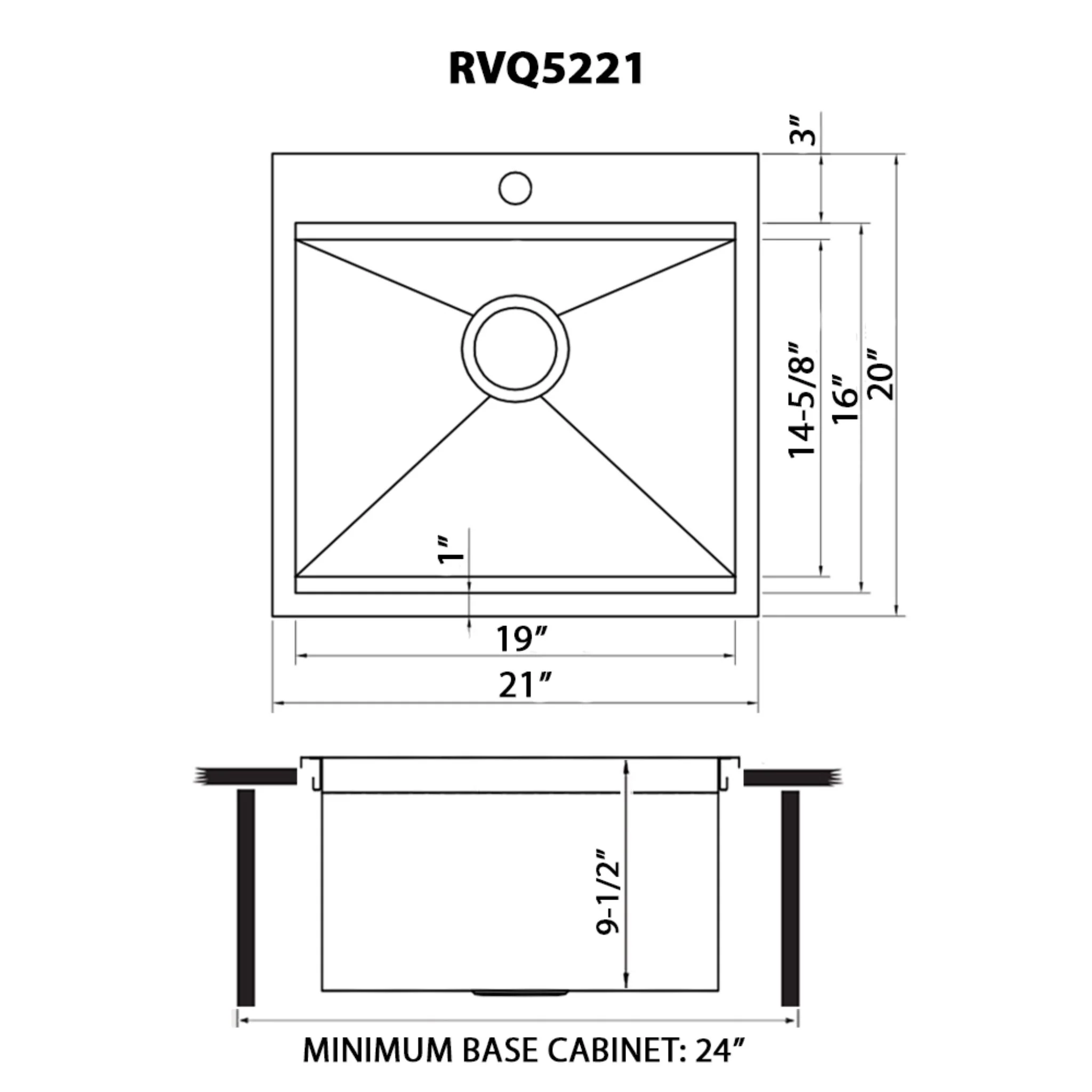 Ruvati Merino RVQ5221 21 x 20 inch Outdoor Sink Stainless Steel - Image 5