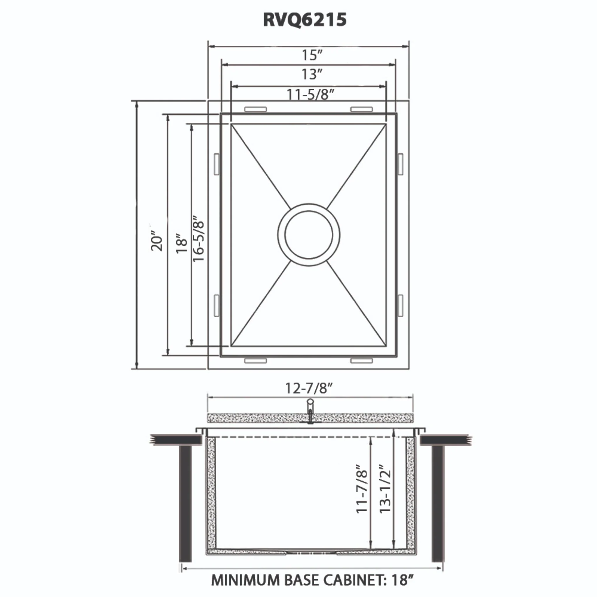 Ruvati Merino RVQ6215 15 x 20 inch Insulated Ice Chest Sink Stainless Steel - Image 4