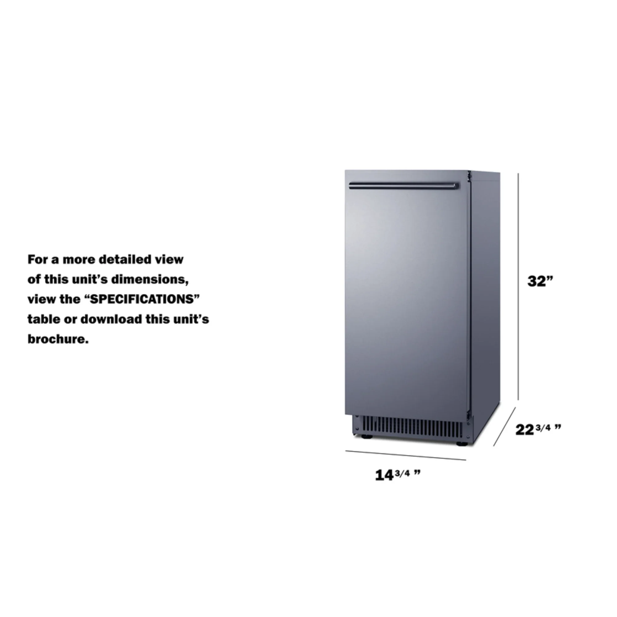 Summit Outdoor Clear Icemaker ADA Compliant Stainless Steel - Image 7