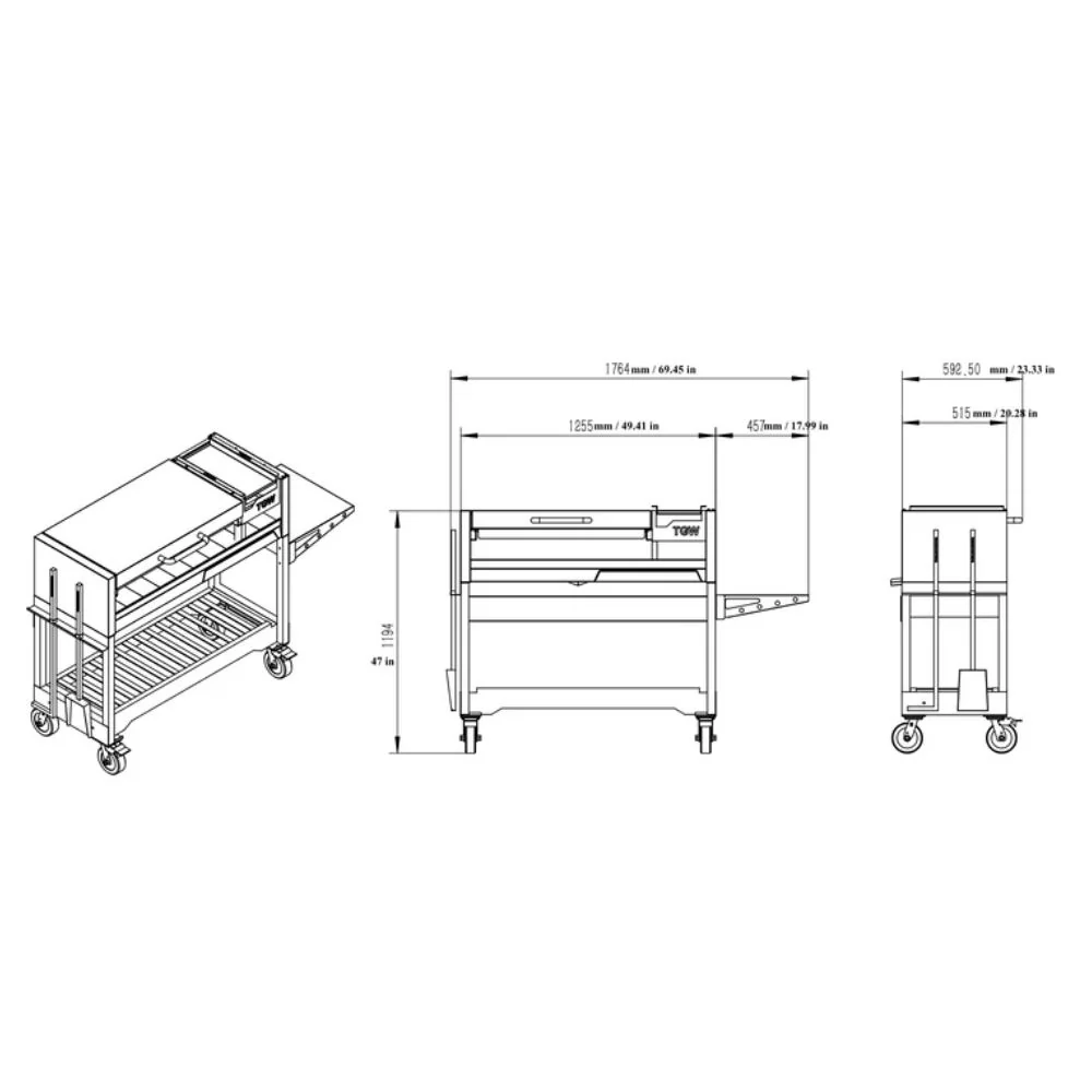 Tagwood BBQ Argentine Gaucho Stainless Steel Freestanding Charcoal Grill - Image 2