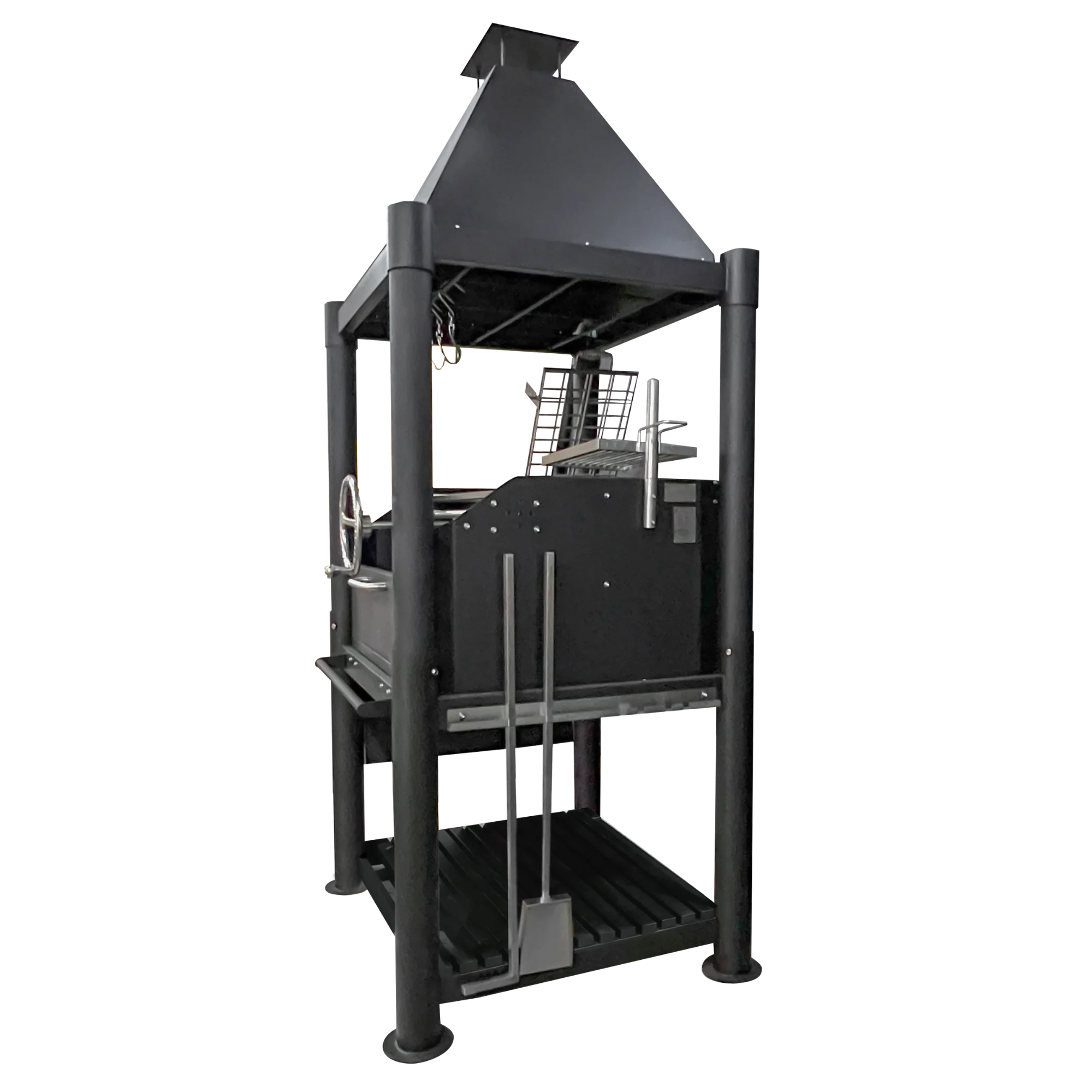 Tagwood BBQ02SIB Premium Freestanding Black Santa Maria Argentine Grill - "The Beast" - Image 2