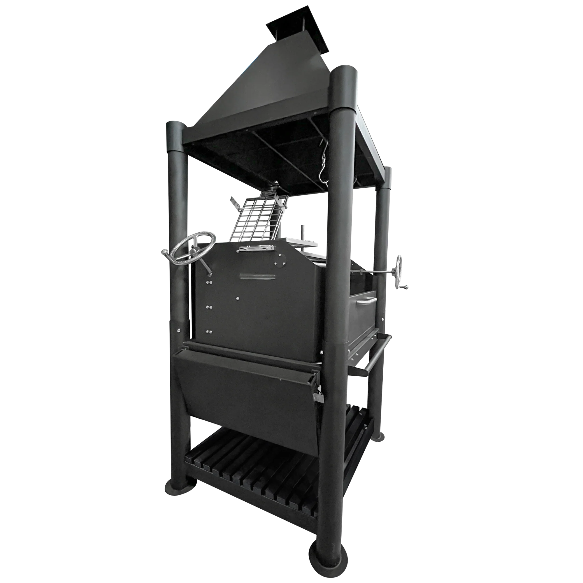 Tagwood BBQ02SIB Premium Freestanding Black Santa Maria Argentine Grill - "The Beast" - Image 3