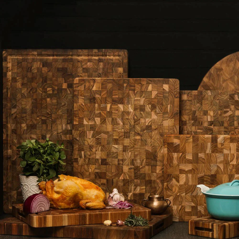 Teak Haus Butcher Block Reversible Cutting Board - Image 4