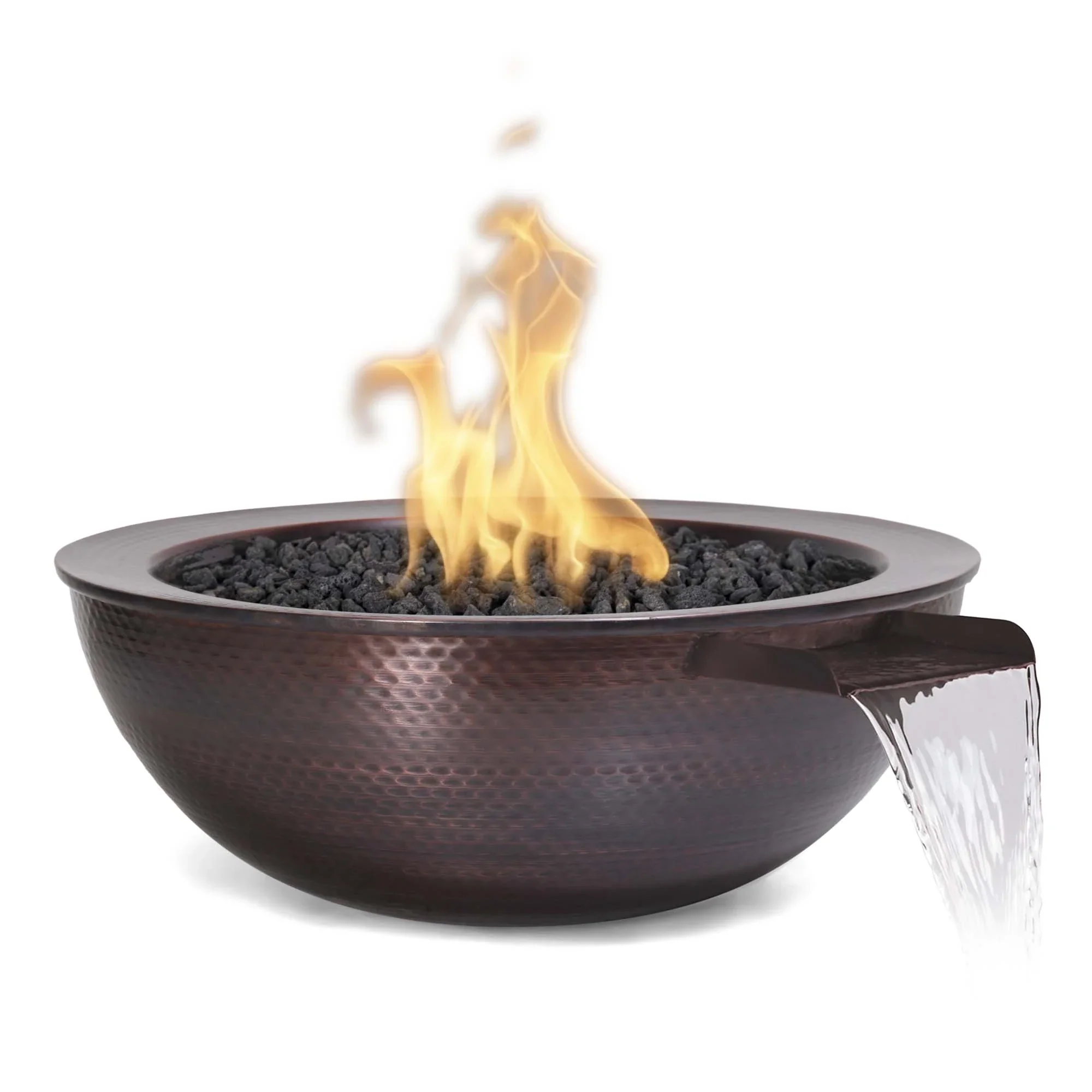 The Outdoor Plus 27 Inch Hammered Patina Copper Sedona Fire & Water Bowl