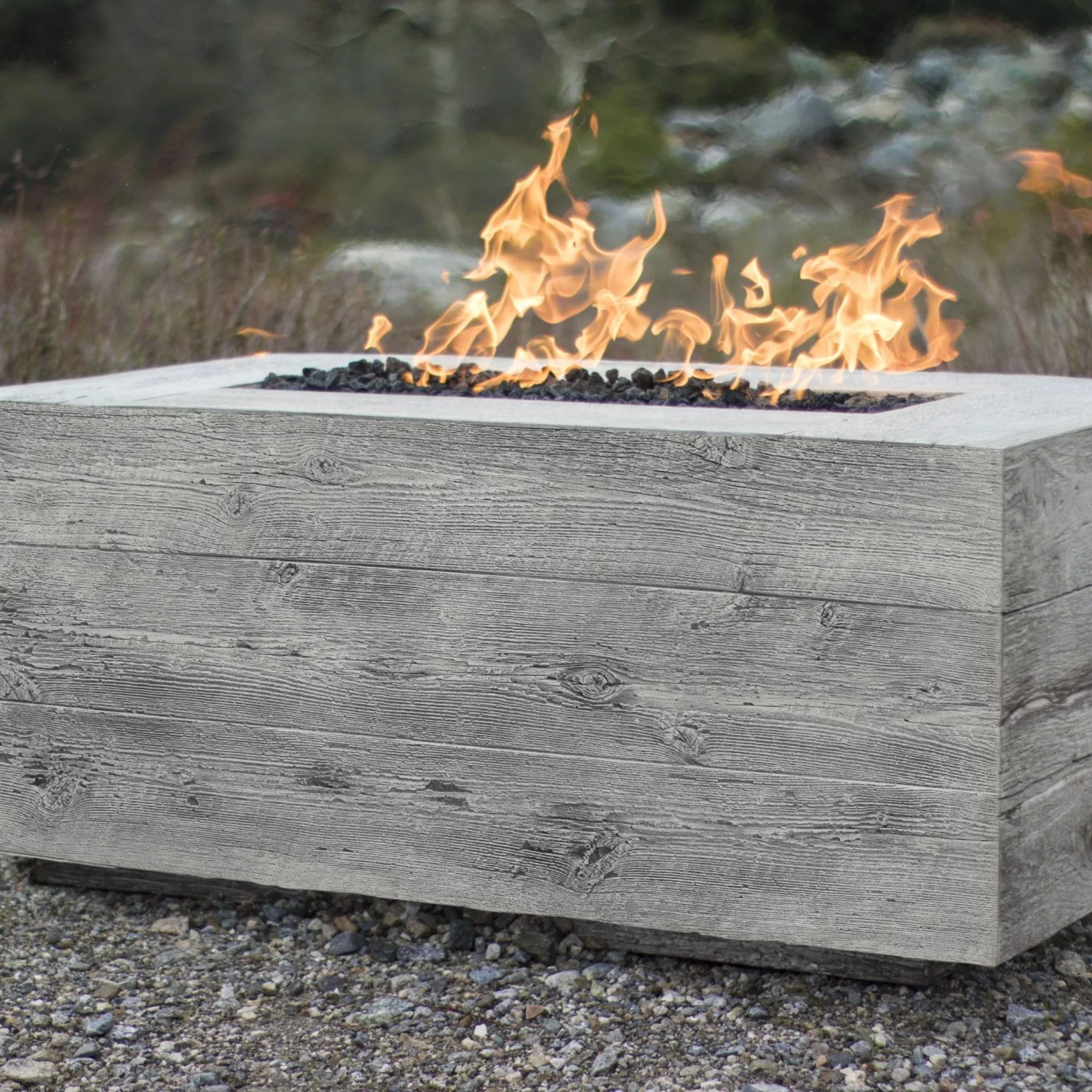 The Outdoor Plus Catalina Propane Gas Woodgrain Fire Pit - Image 4