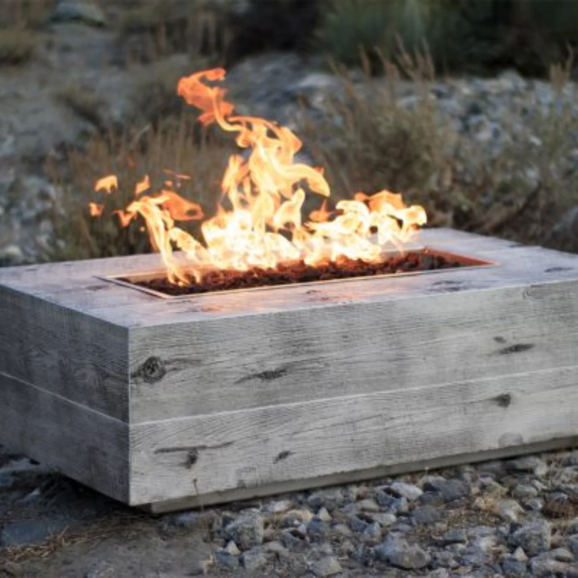The Outdoor Plus Coronado Woodgrain Propane Gas Fire Pit - Image 5