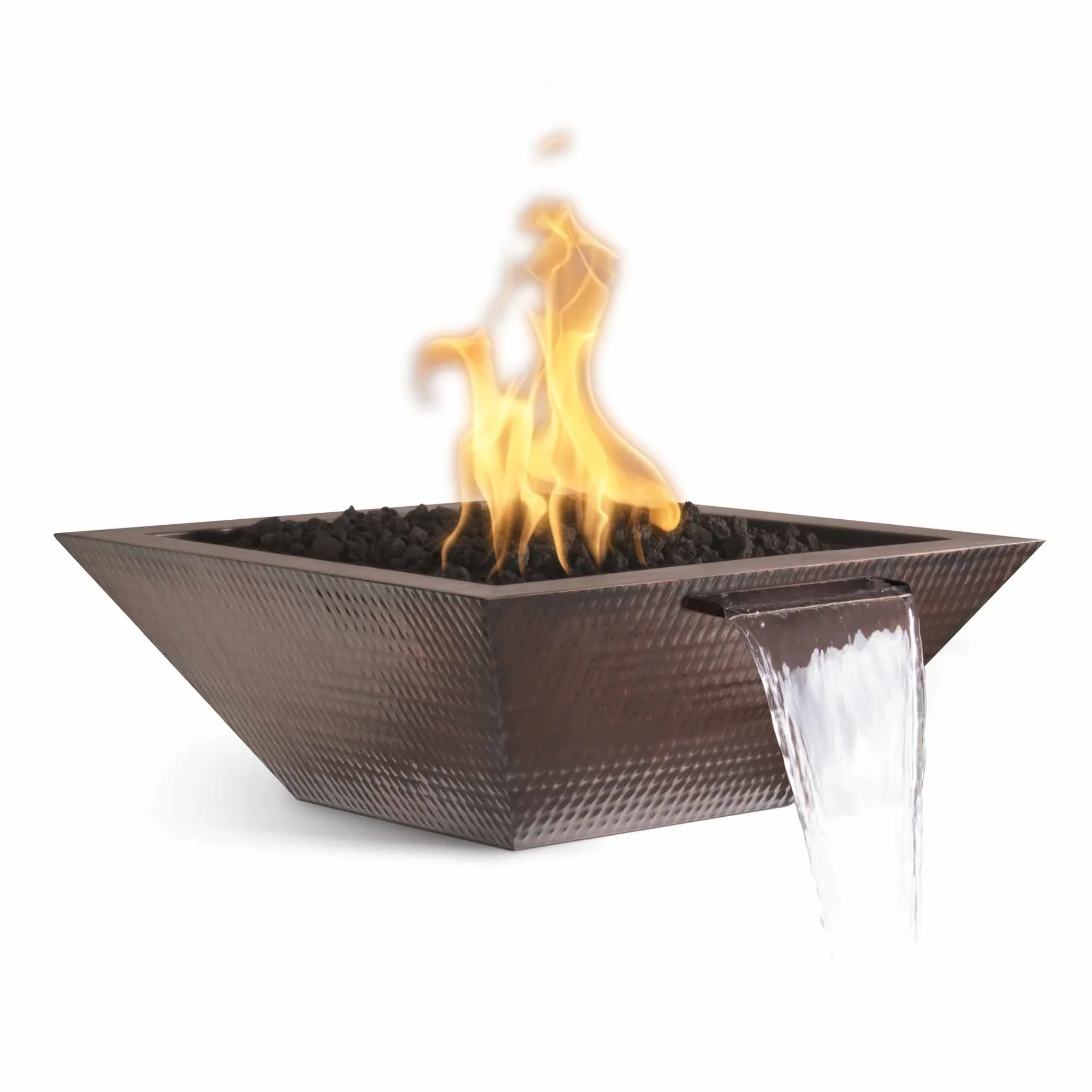 The Outdoor Plus Hammered Patina Copper Maya Fire & Water Bowl