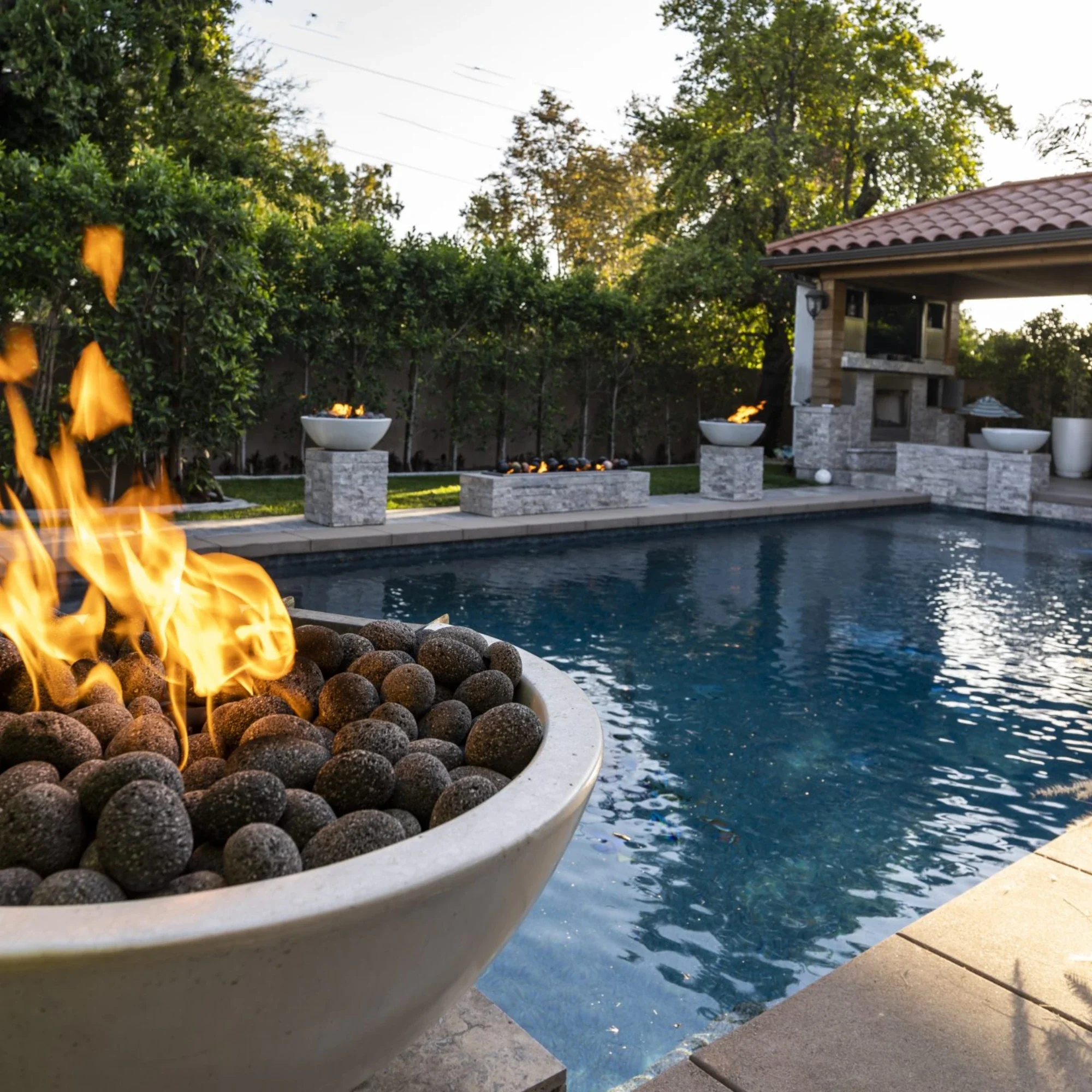 The Outdoor Plus Narrow Ledge Propane Gas Sedona Fire Pit - Image 10