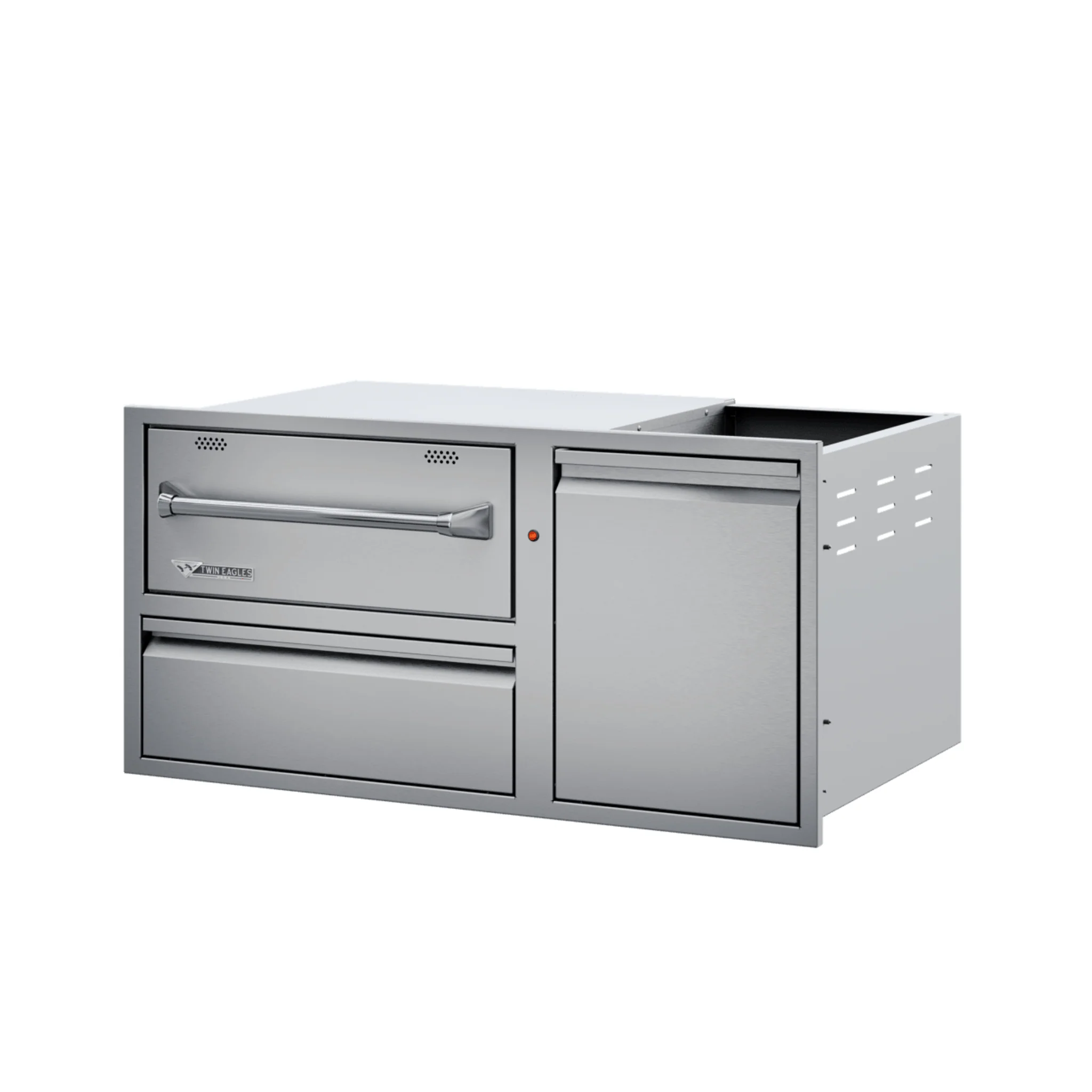 Twin Eagles 42-Inch Built-In 120V Electric Outdoor Warming Drawer with Utility Drawer & Roll-Out Trash/Propane Tank Bin - Image 2