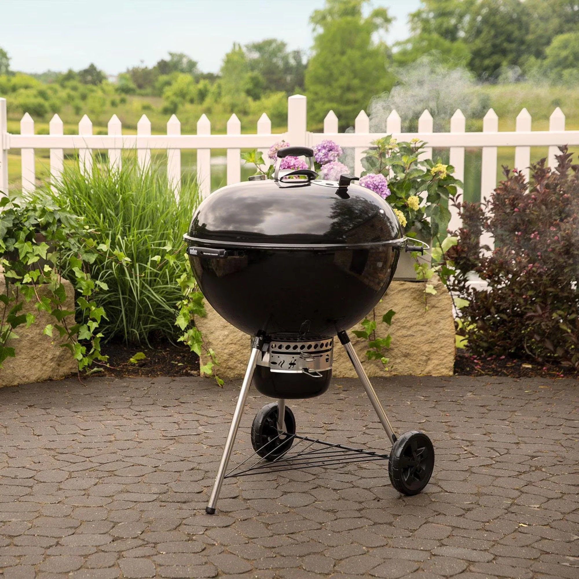 Weber Master Touch 26-Inch Charcoal Grill w/ Gourmet BBQ System Cooking Grate - Black - Image 2