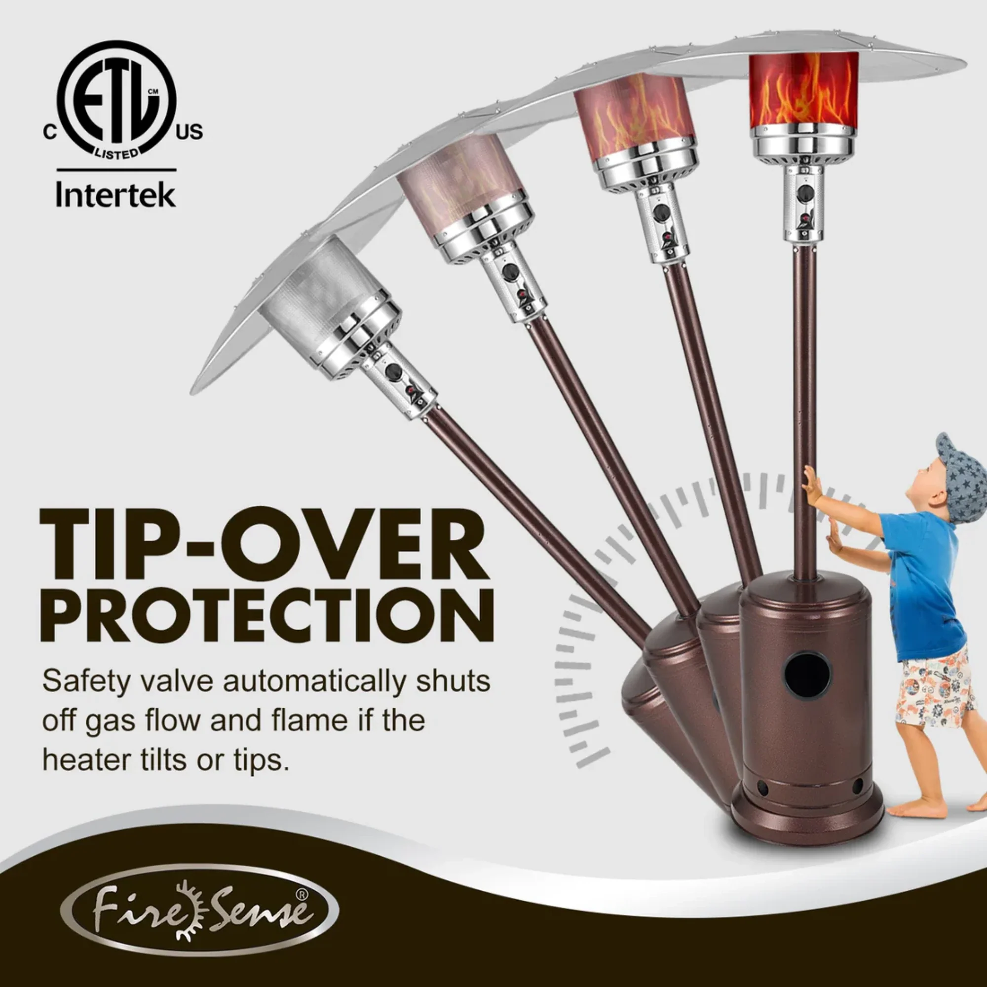 Well Traveled Living Aged Chestnut Finish Propane Gas Patio Heater - Image 3
