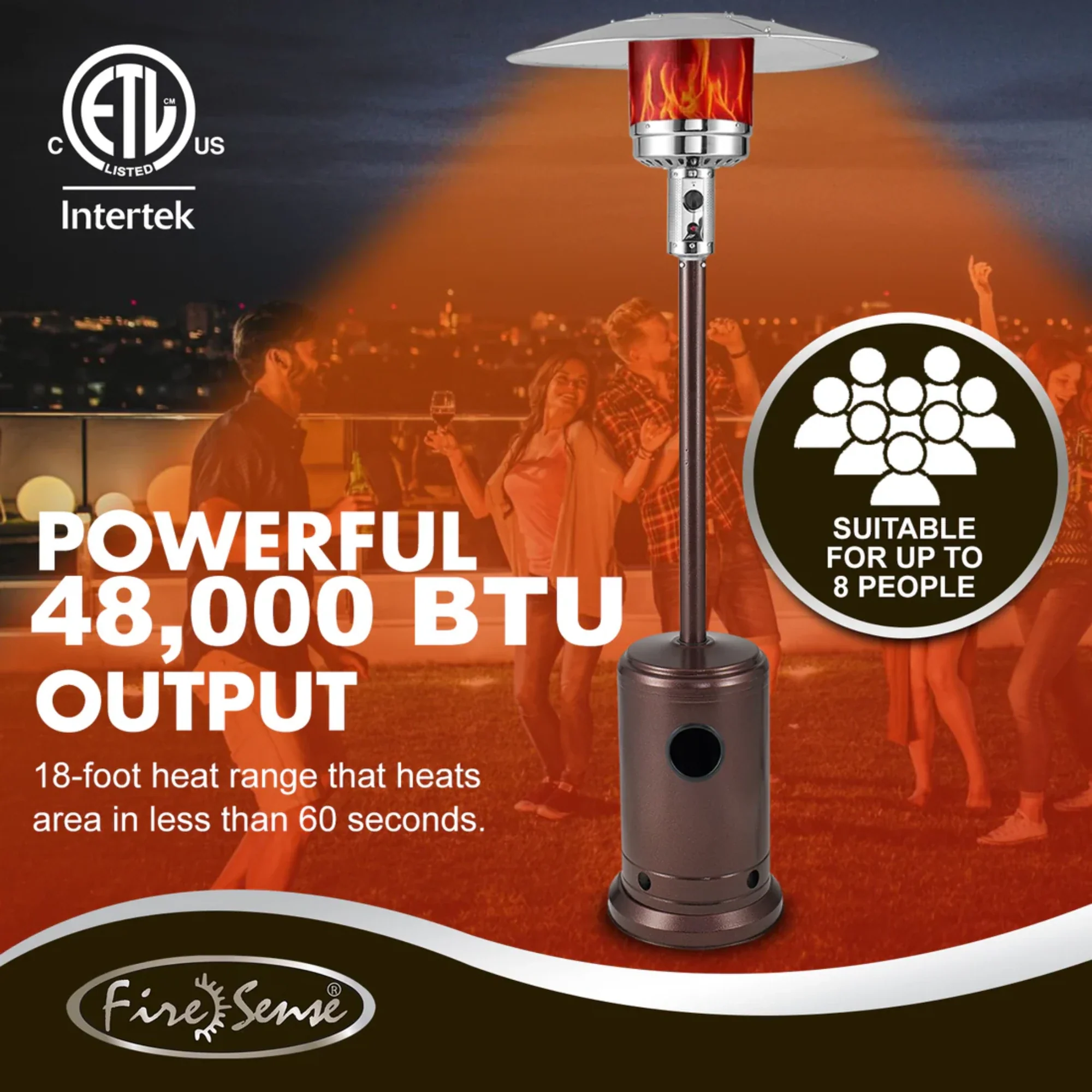 Well Traveled Living Aged Chestnut Finish Propane Gas Patio Heater - Image 7
