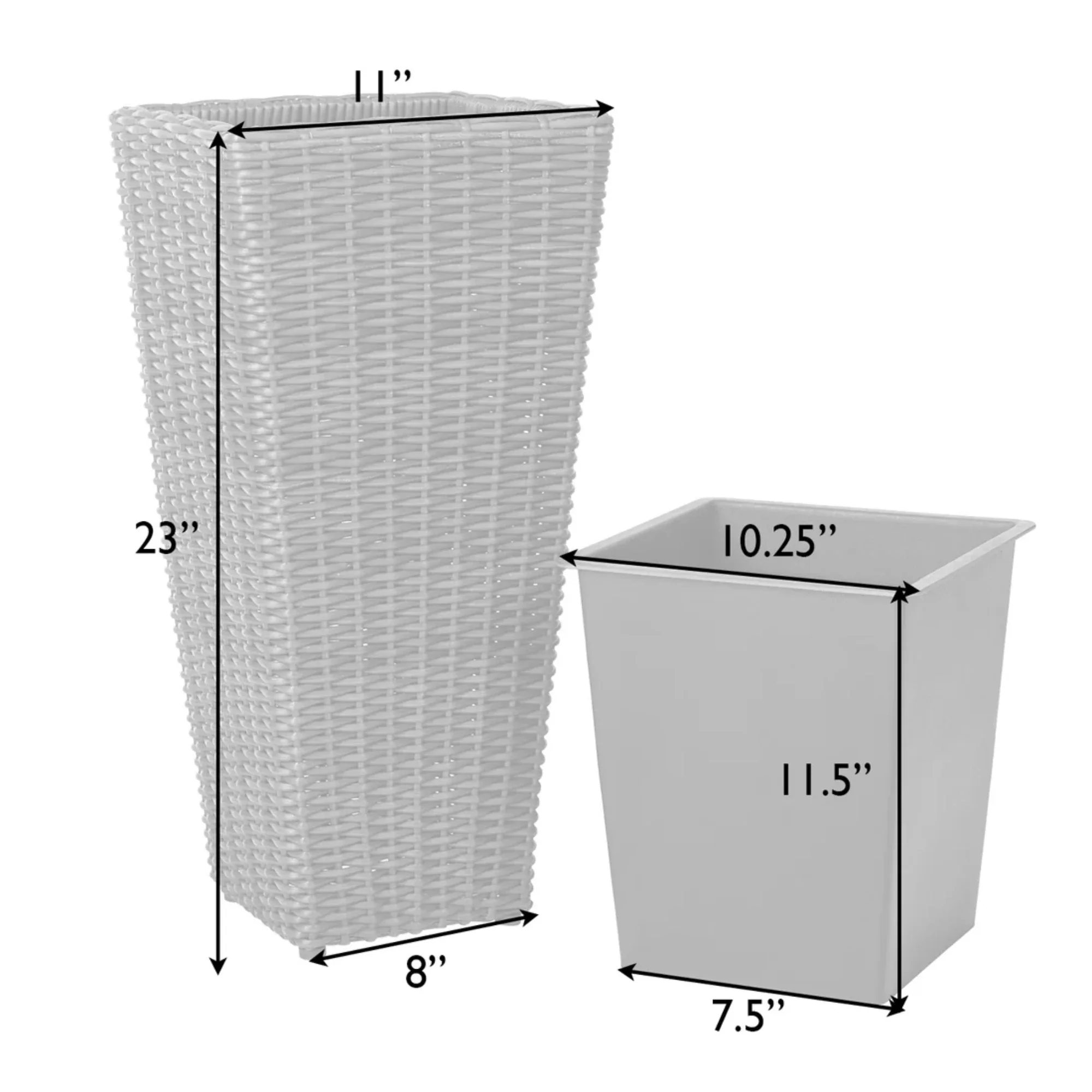 Well Traveled Living Alto 2-Piece Wicker Planter Set - Image 6