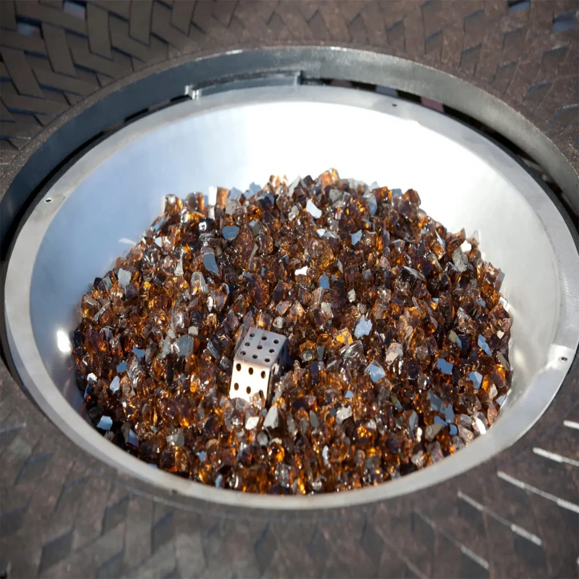 Well Traveled Living Burnt Bronze Reflective Fire Glass - Image 3