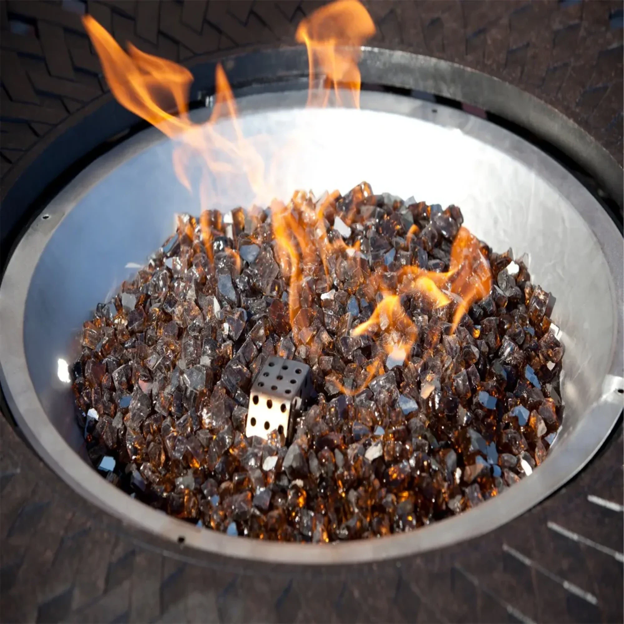 Well Traveled Living Burnt Bronze Reflective Fire Glass - Image 4