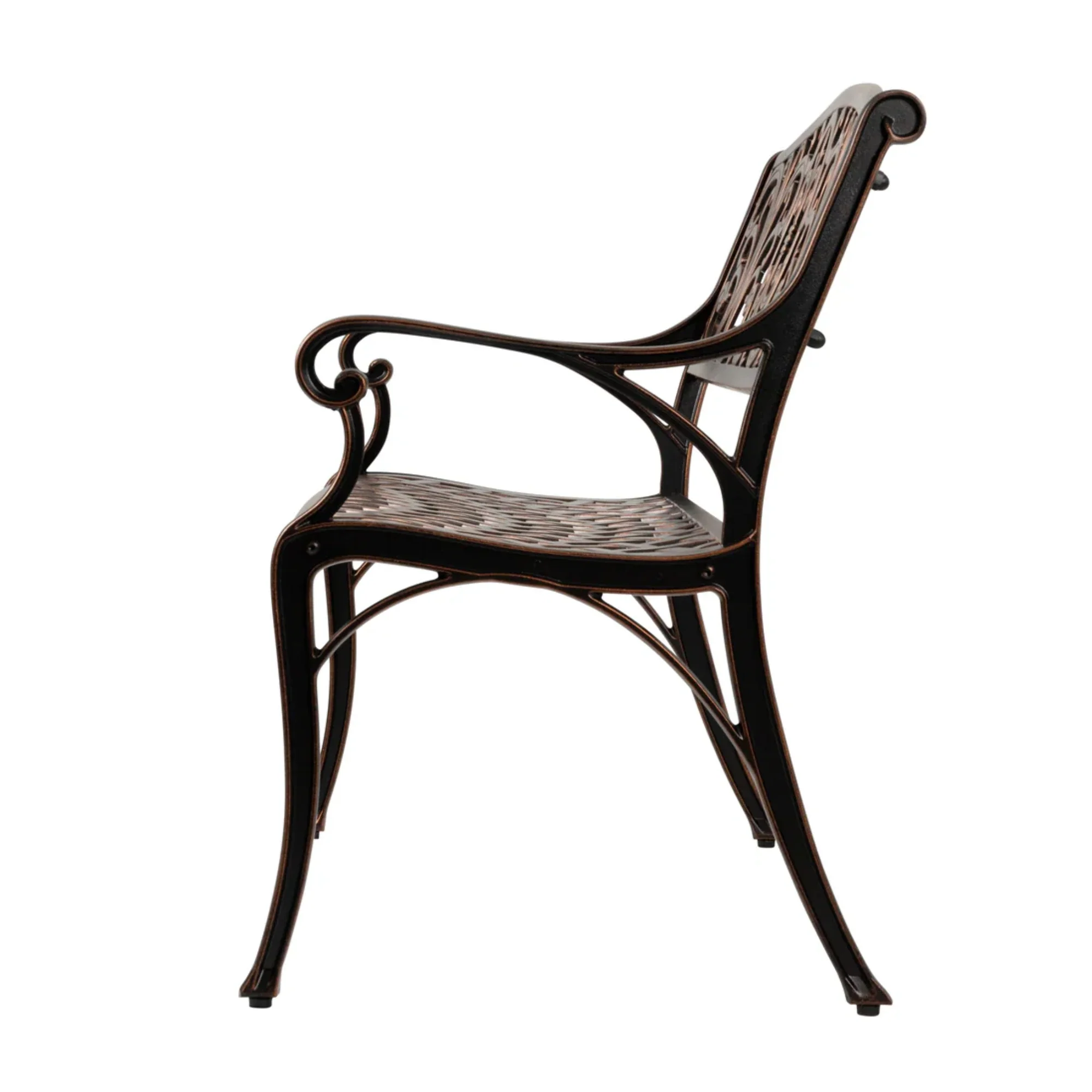 Well Traveled Living Decatur Aluminum Patio Bench in Antique Bronze - Image 3